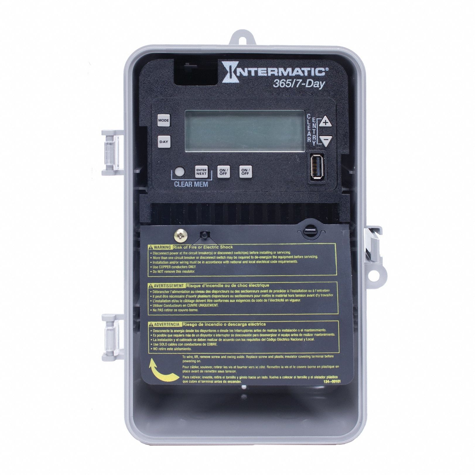 Electronic Timer: 7 day, Not Astronomic, 120-277V AC, DPST/SPST, Digital