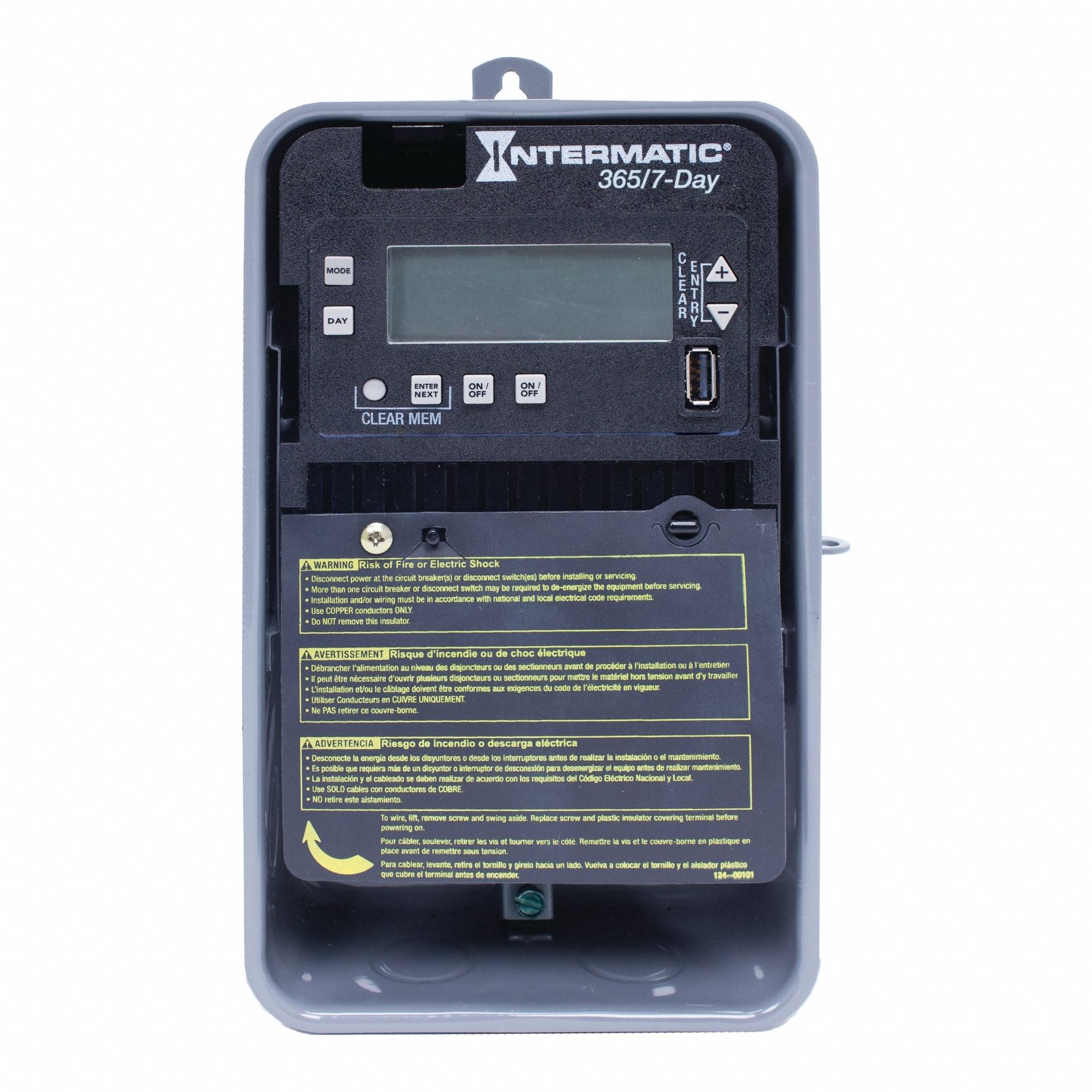 Electronic Timer: 7 day, Not Astronomic, 120-277V AC, DPST/SPST, Digital