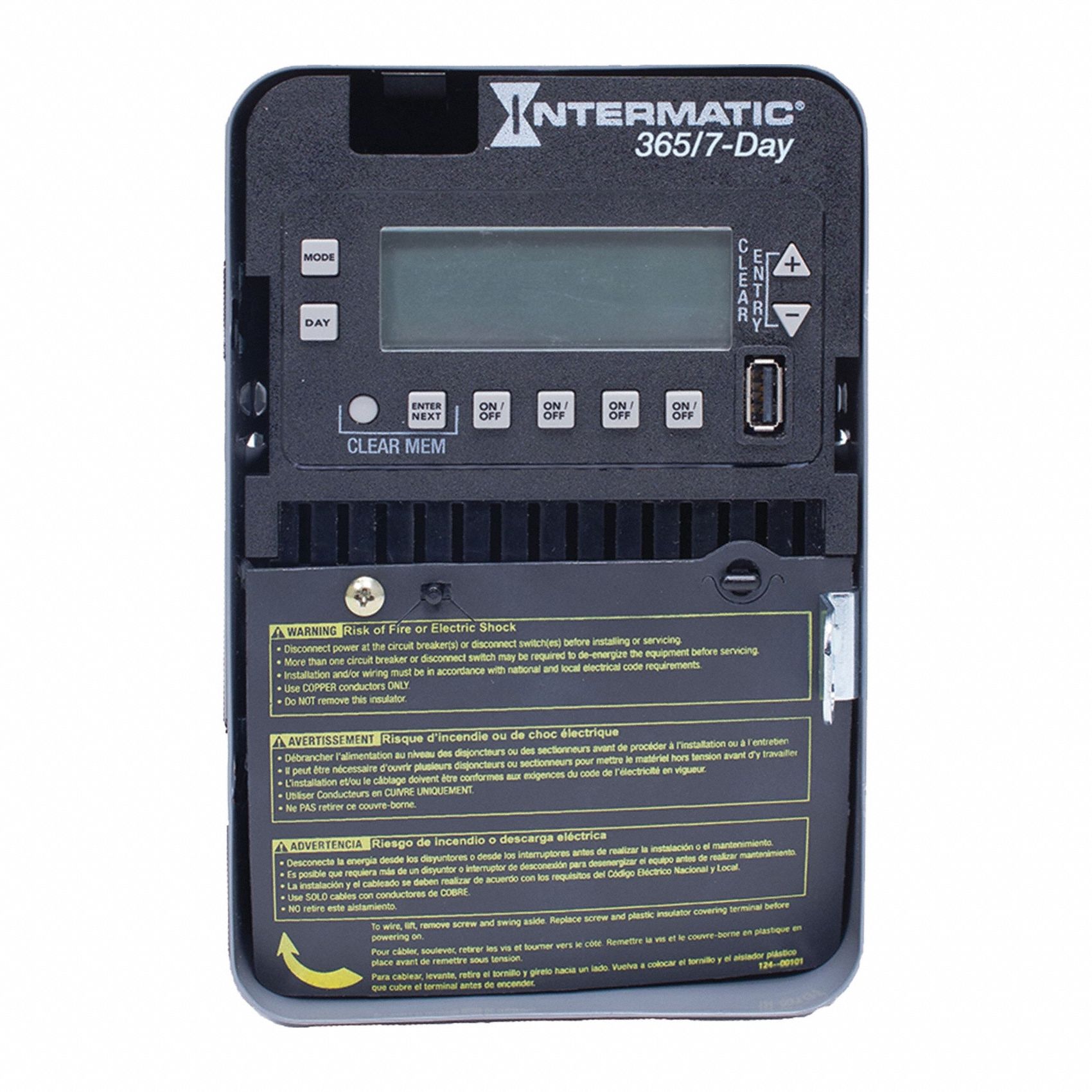 Electronic Timer: 7 day, Not Astronomic, 120-277V AC, DPST/SPST, Digital