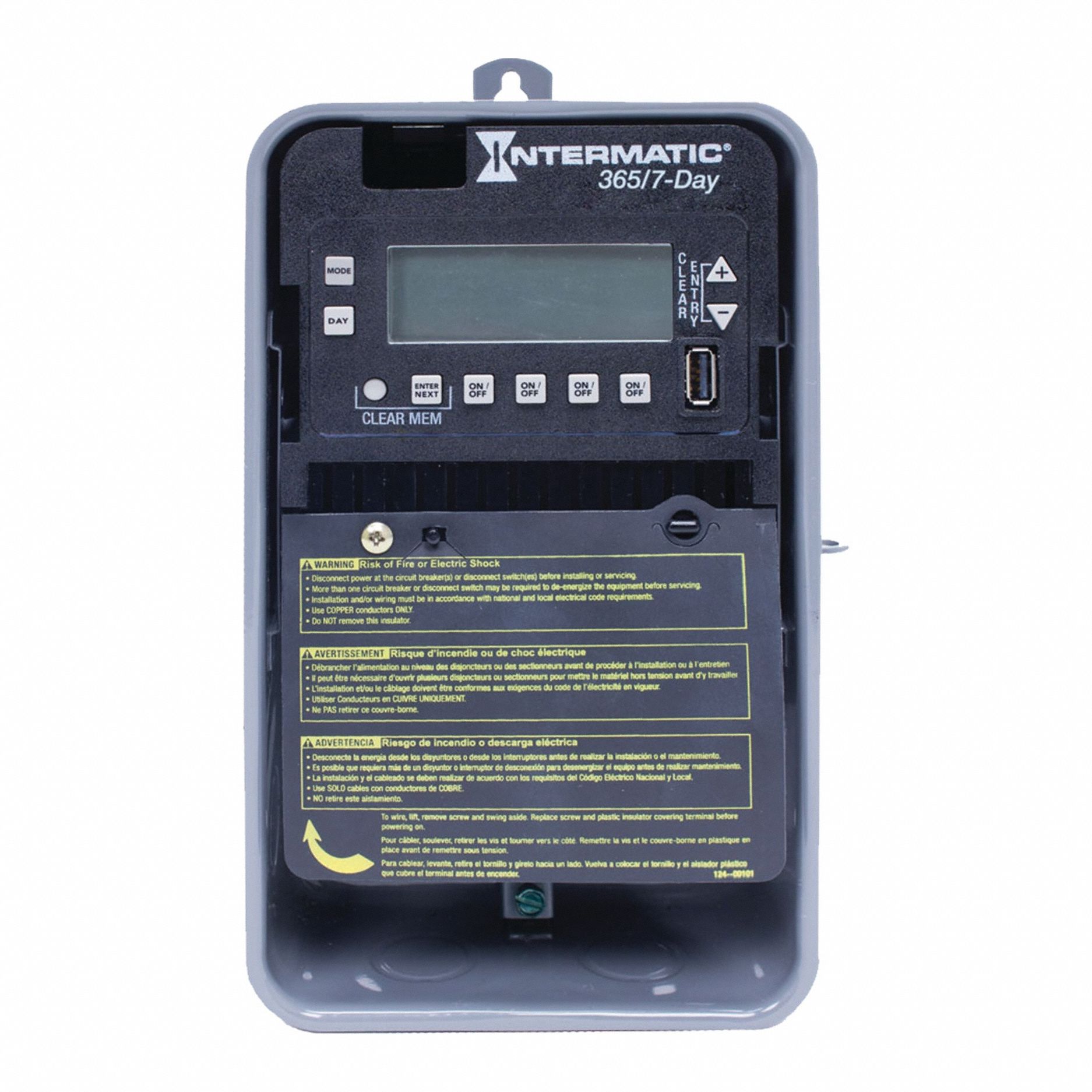 Electronic Timer: 7 day, Not Astronomic, 120-277V AC, DPST/SPST, Digital