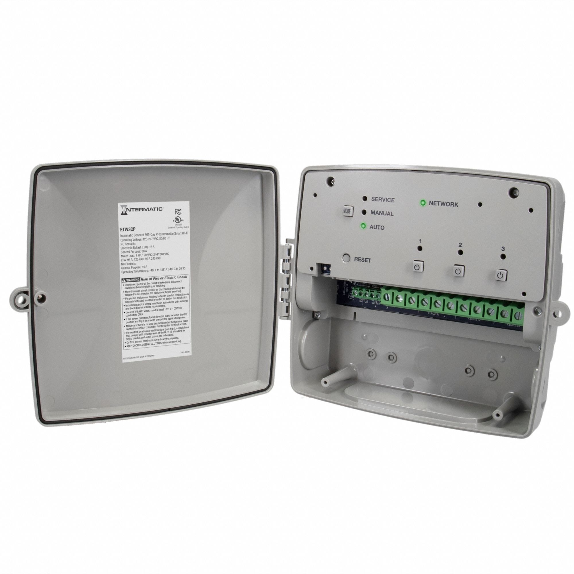 Wi-Fi Timer: Not Astronomic, 120-277V AC, 3xSPDT, Digital