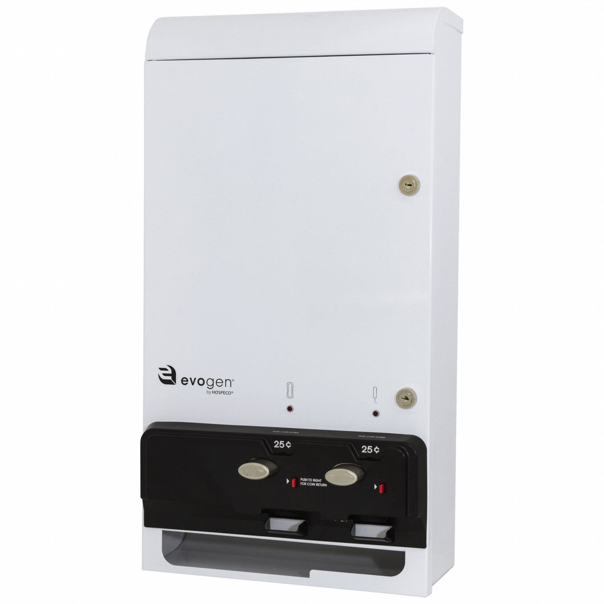Dual Dispenser: White, Metal, 26 in Ht, 5 5/8 in Wd, 14 in Lg