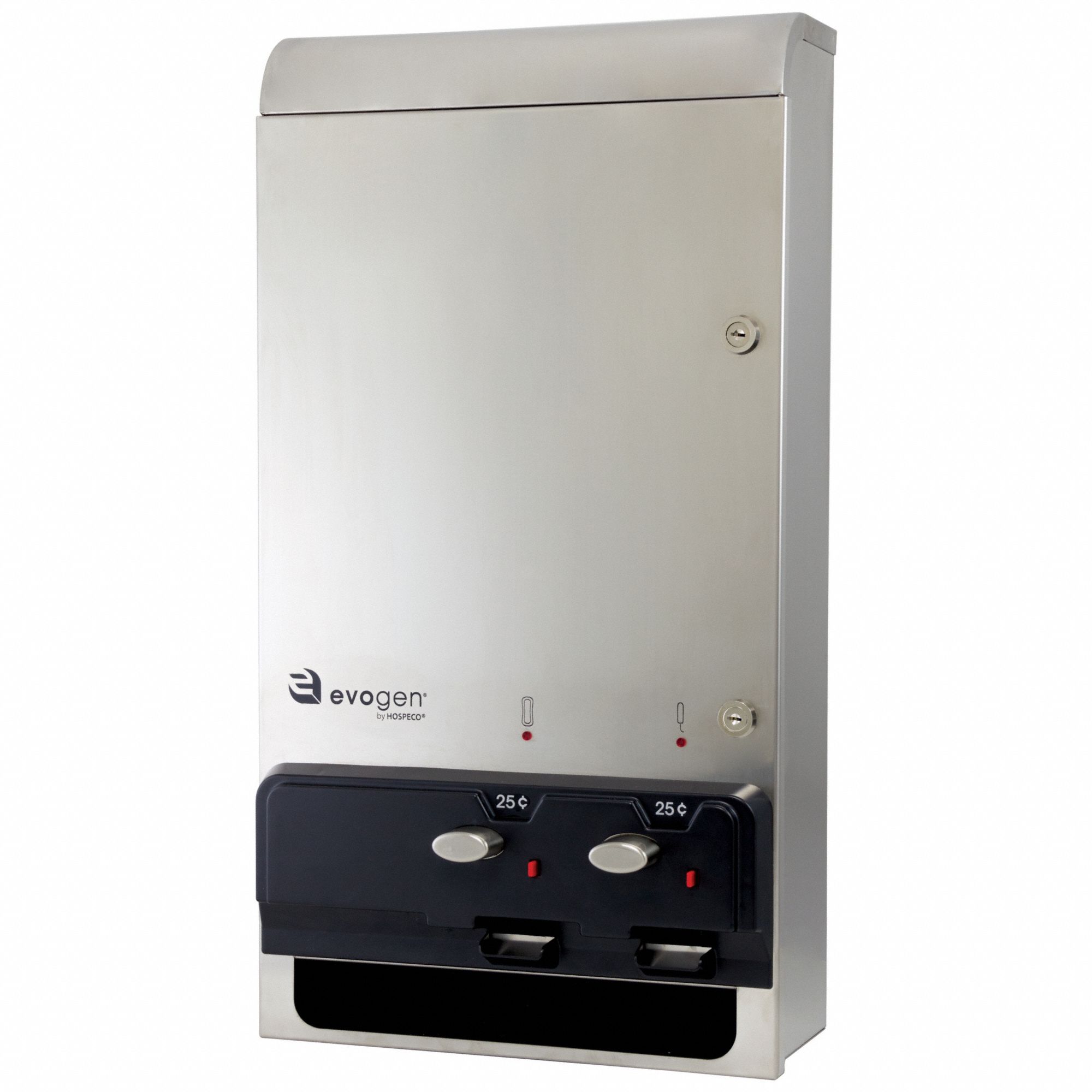 Dual Dispenser: Silver, Stainless Steel, 26 in Ht, 5 5/8 in Wd, 14 in Lg