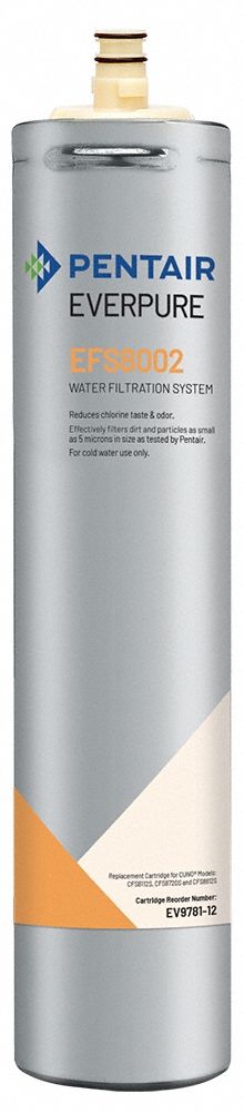 EVERPURE Water Filter Cartridge: 5 micron, 1.5 gpm, 10,000 gal, 14 in Overall Ht (MPN EV978110). Key specifications — Filter Media: Activated Carbon; Brand: EVERPURE.