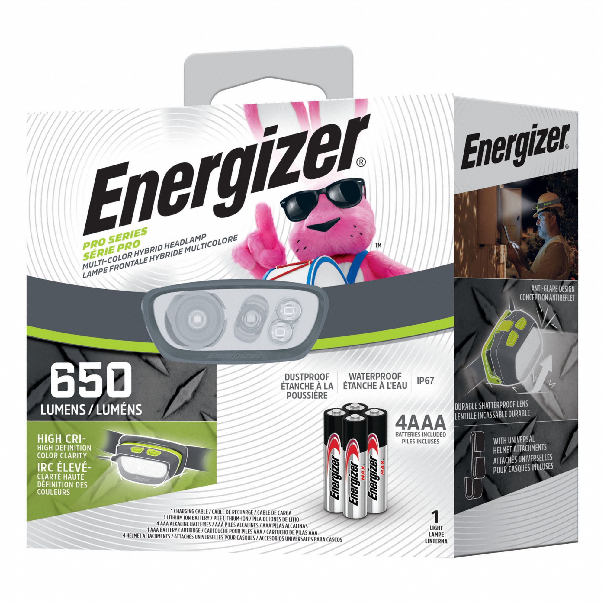 HEADLAMP,POLYCARBONATE,650 LUMENS,LED