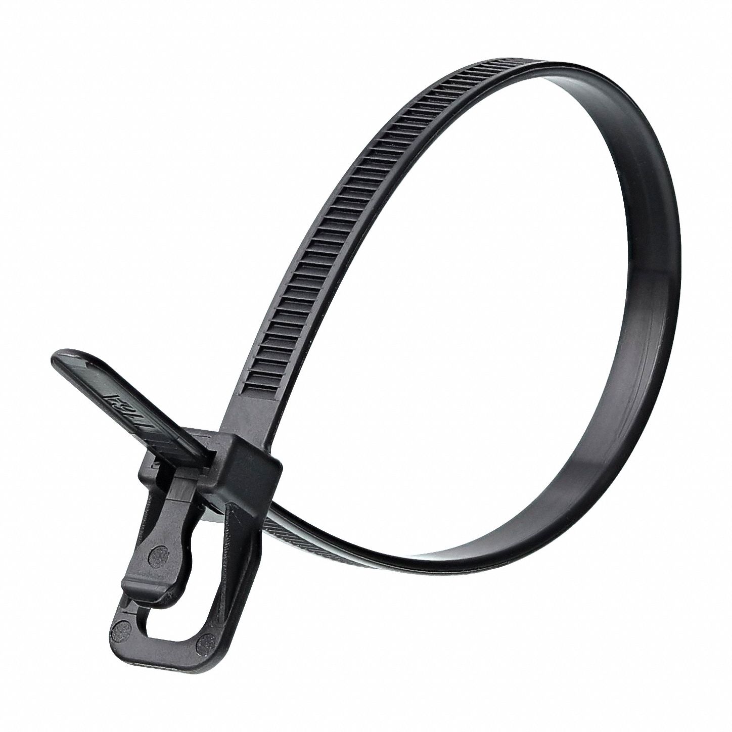 Reusable Cable Ties: Black, 10 in Lg, Outdoor Use, Max. 71 mm Bundle Dia., 50 lb Rated, 20 PK