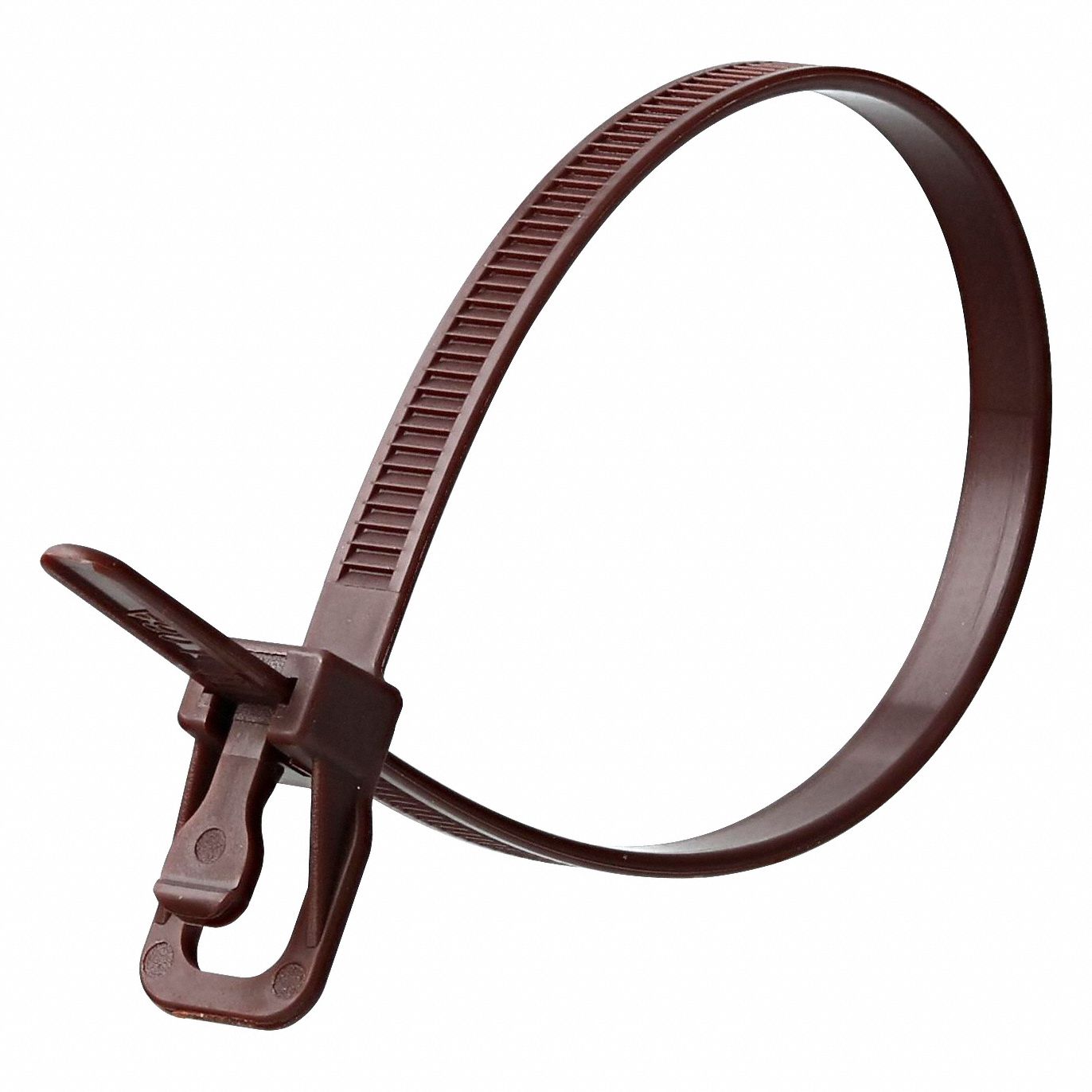 Releasable Cable Tie: Brown, 10 in Lg, Max. 71 mm Bundle Dia., 50 lb Rated, 100 PK