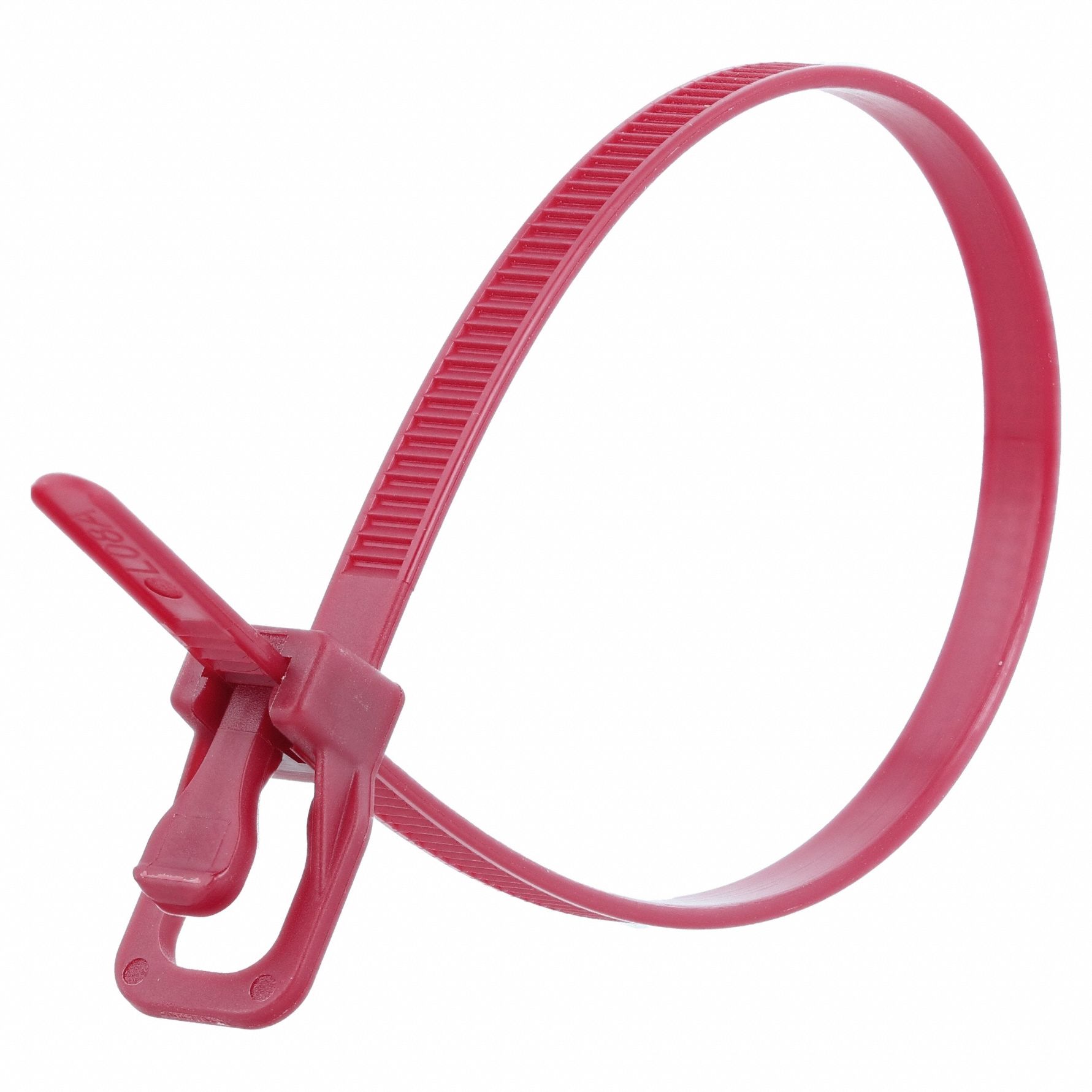 Releasable Cable Tie: Maroon, 10 in Lg, Max. 71 mm Bundle Dia., 50 lb Rated, 100 PK