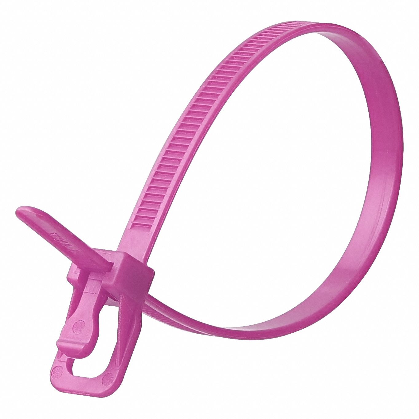 Releasable Cable Tie: Purple, 10 in Lg, Max. 71 mm Bundle Dia., 50 lb Rated, 100 PK