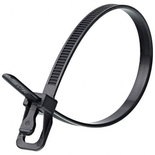 8 inch Black UV Heavy Duty Cable Tie - 100 Pack