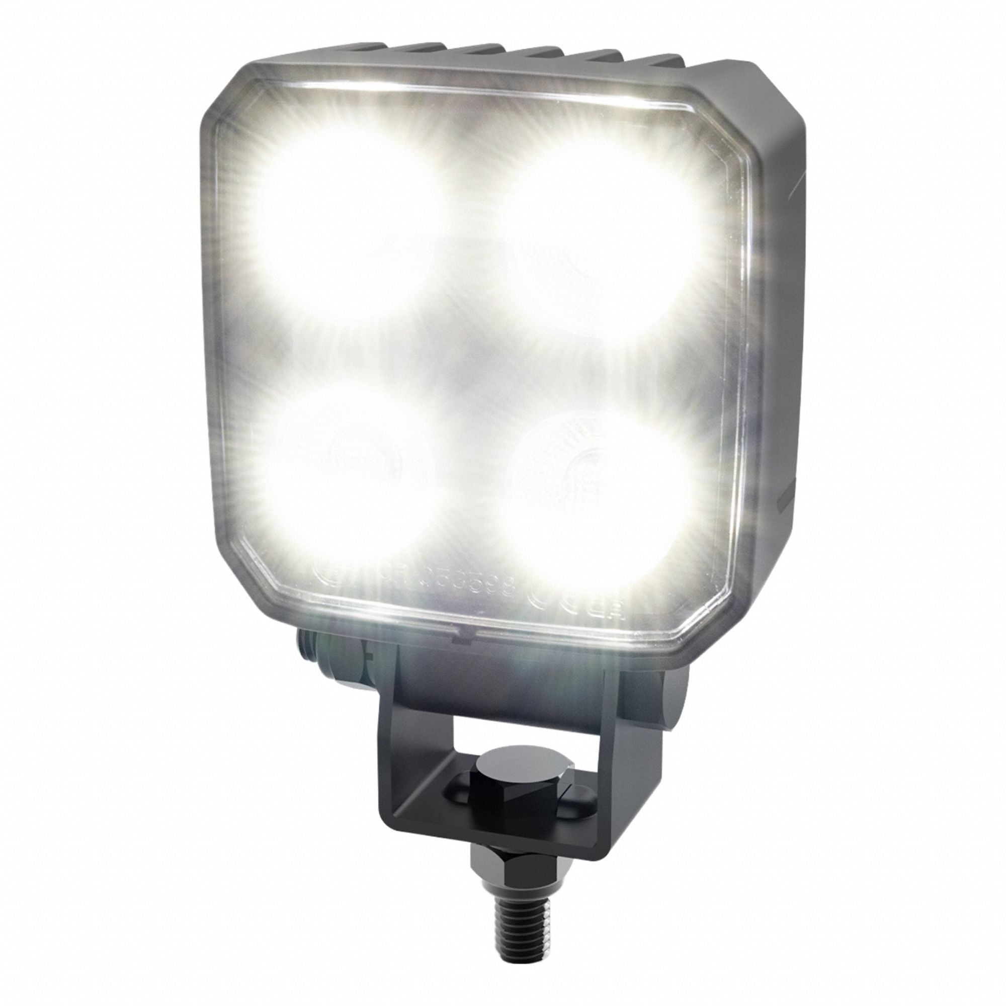 Vehicle Work Light: Square, Flood, LED, Bracket, 2 Pin Connector, Tow Trucks/Work Trucks, White