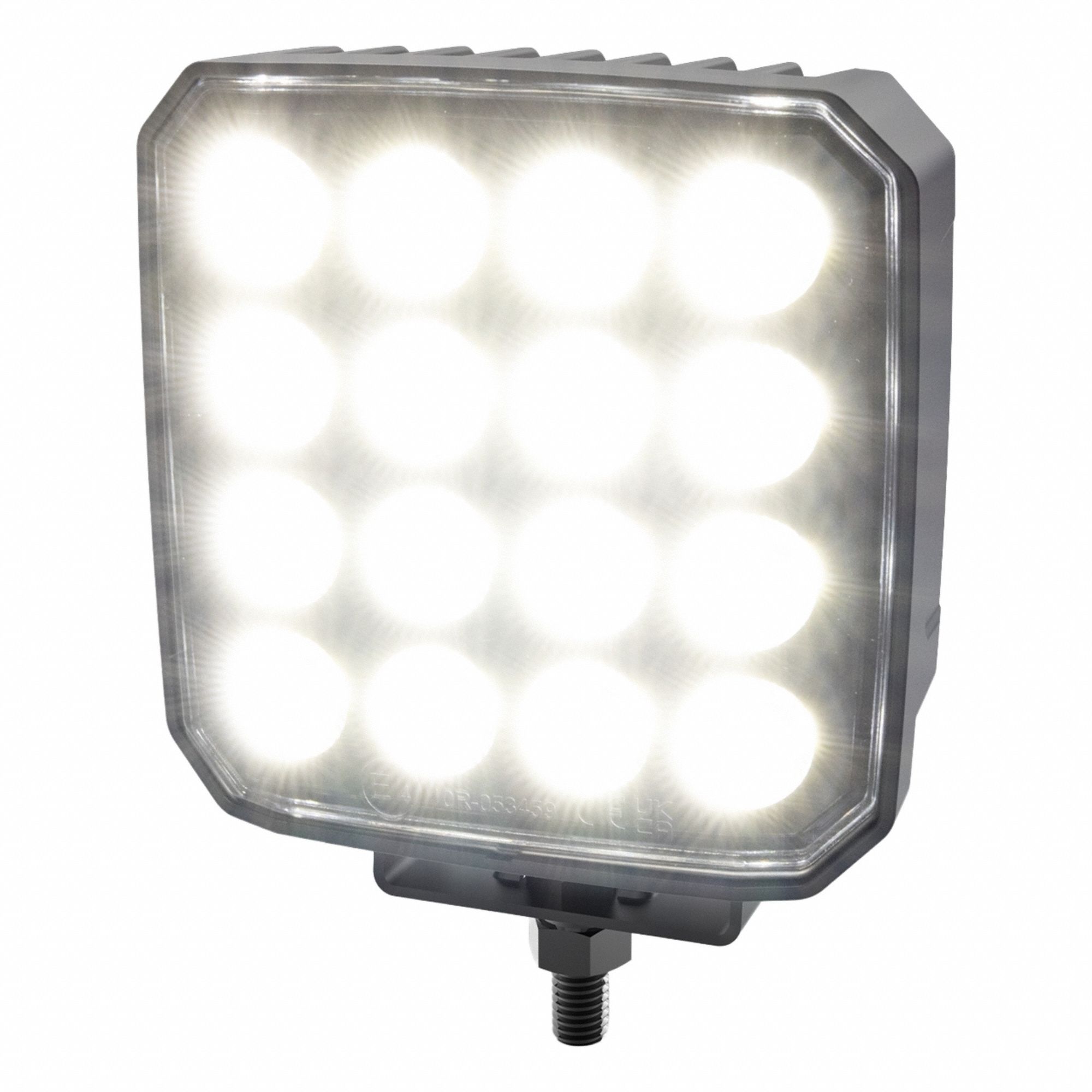 Vehicle Work Light: Square, Flood, LED, Bracket, 2 Pin Connector, Tow Trucks/Work Trucks, White
