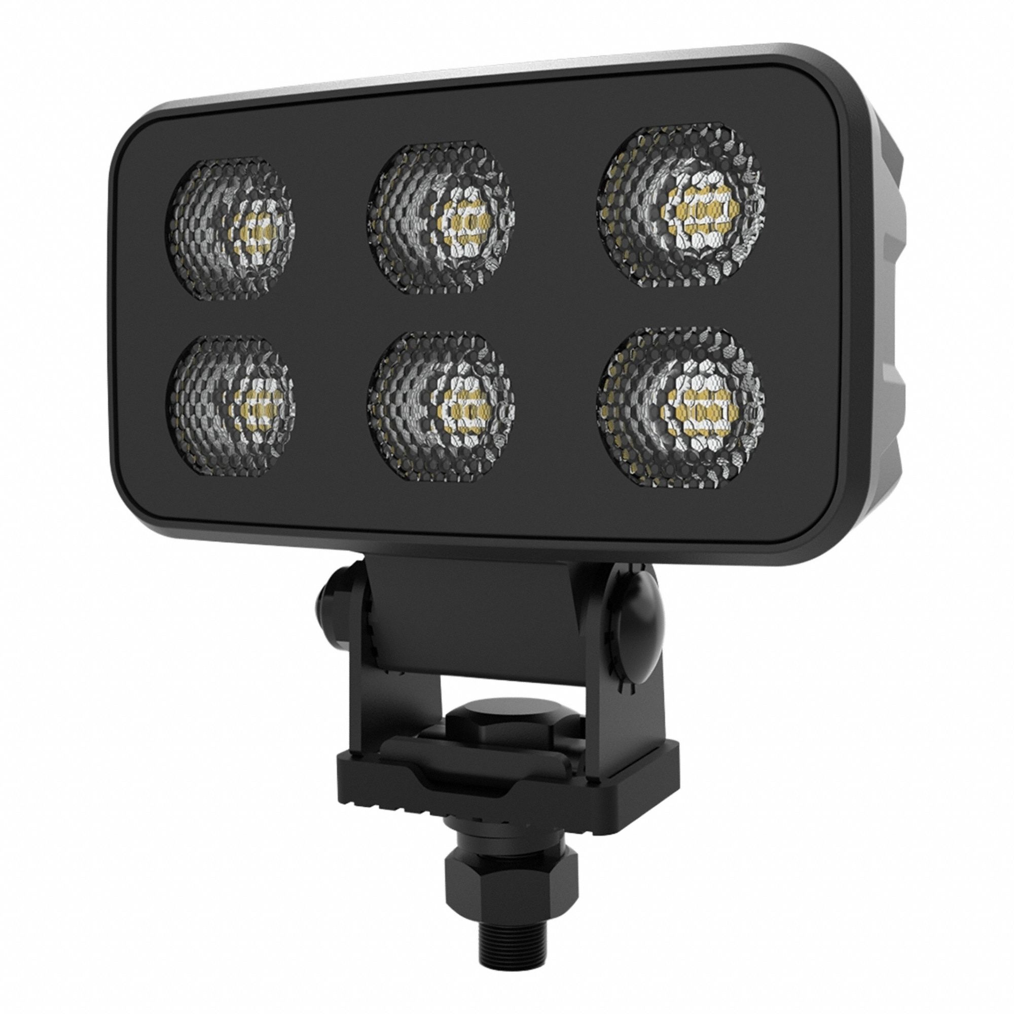 Vehicle Work Light: Rectangular, Flood, LED, Bracket, 2 Conductor Cable with Connectors, White