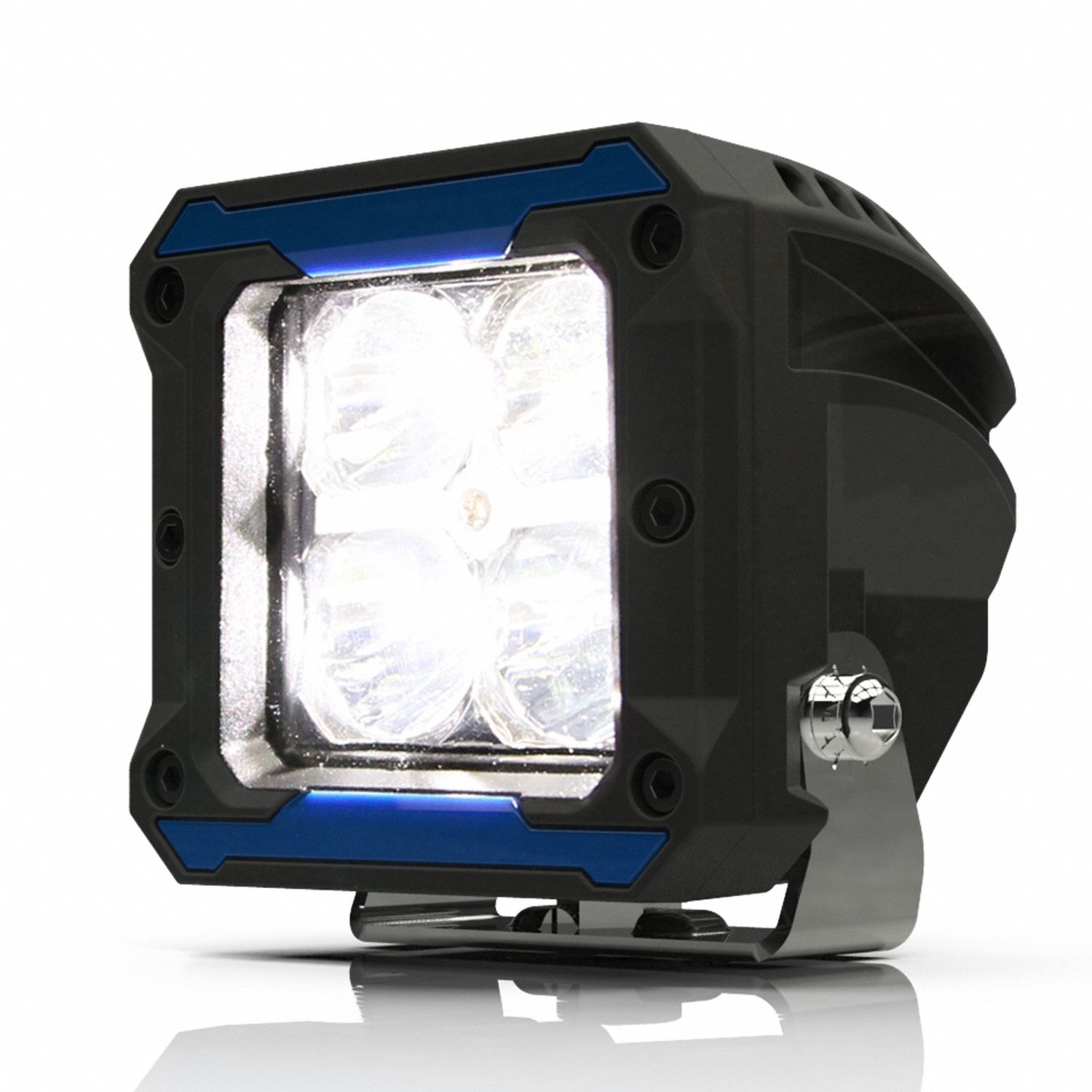 Vehicle Work Light: Square, Flood, LED, Bolt, 3 in Overall Wd, 3 3/16 in Overall Dp