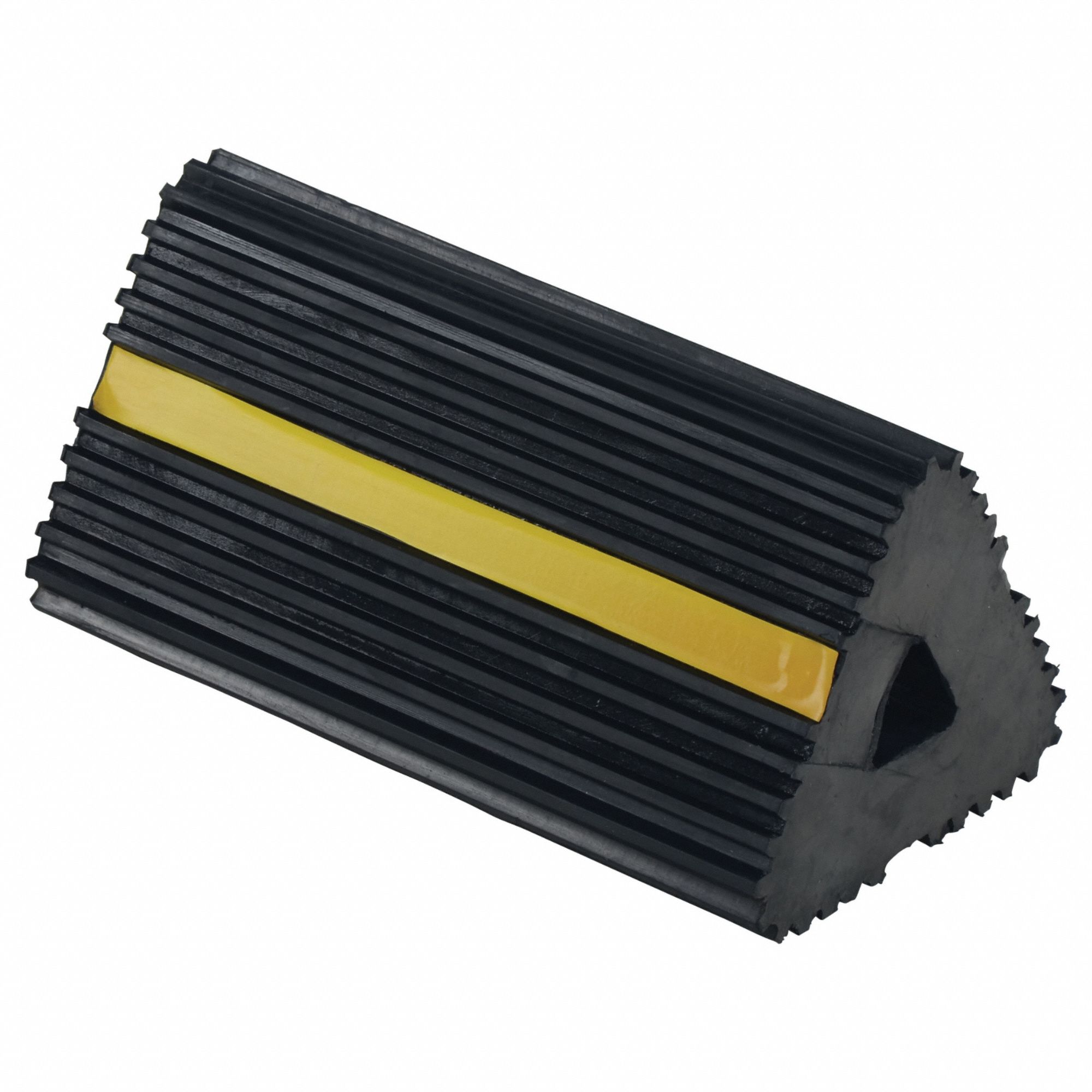 Wheel Chock: Rubber, 6 1/2 in Overall Lg, 12 in Overall Wd, 5 3/4 in Overall Ht, 1 Chocks, Black