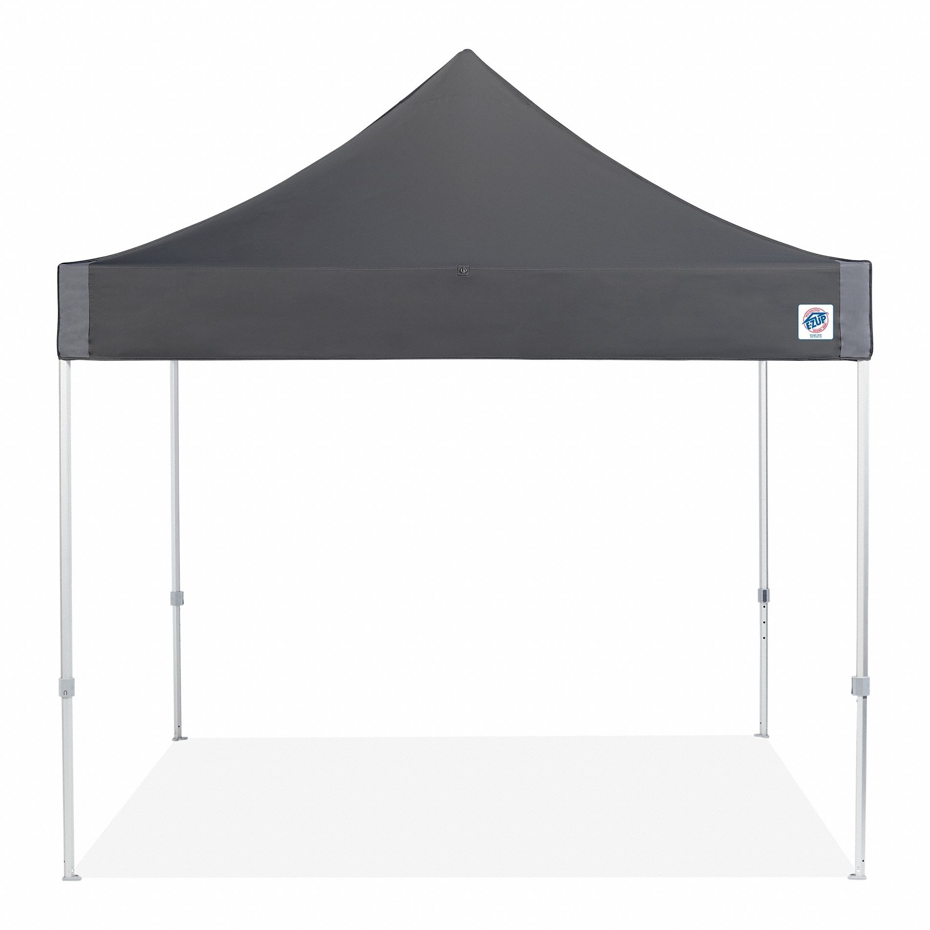 Canopy Tent: 10 ft Overall Lg, 10 ft Overall Wd, 11 1/8 ft Overall Ht, Powder Coated, Gray