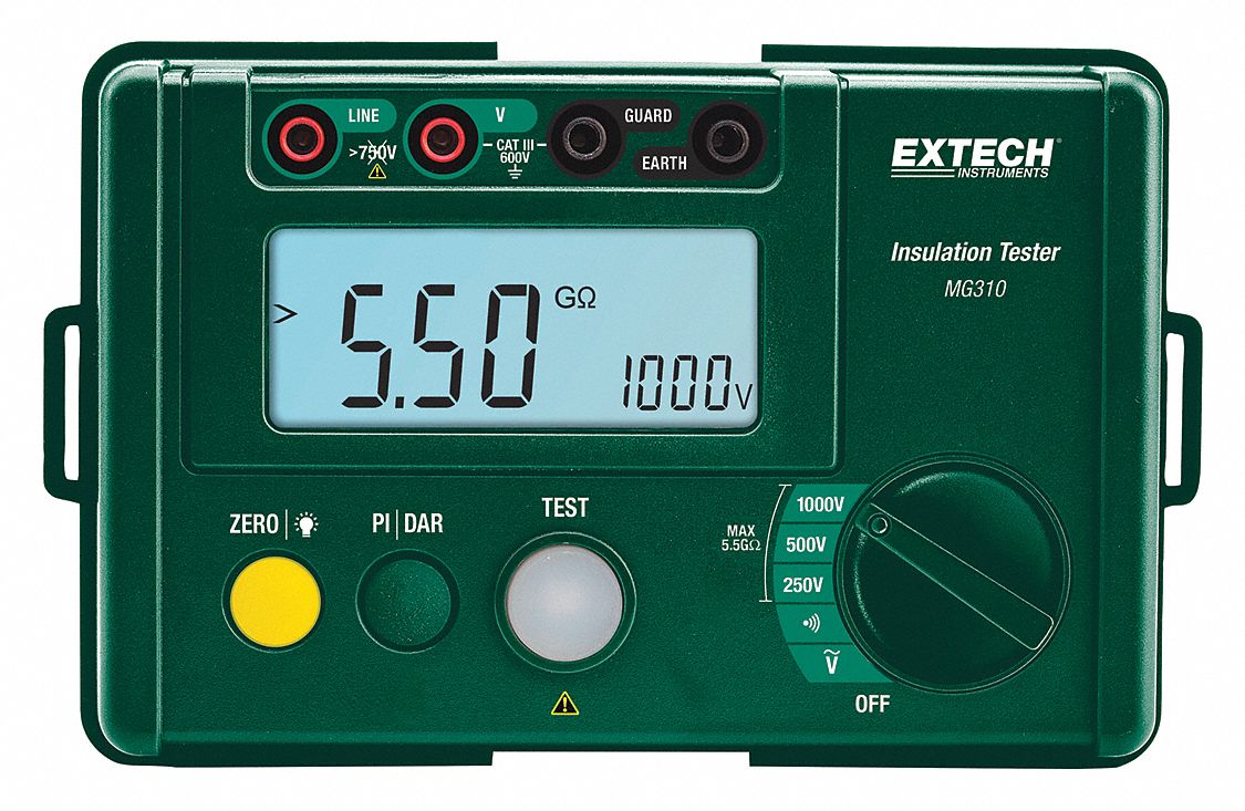 BATTERY OPERATED MEGOHMMETER,BACKLIT LCD