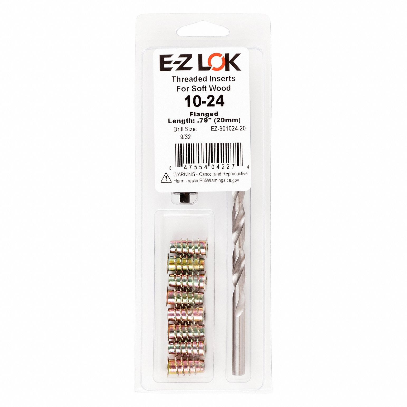 Thread Repair Kit: 0.449 in Dia, Zinc