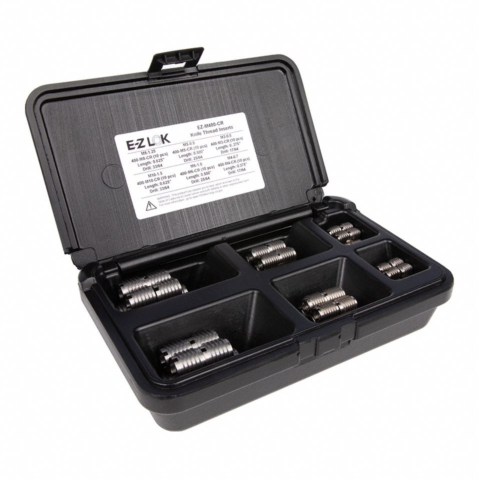 Thread Repair Kit: 15.875 mm_12.7 mm_9.525 mm Overall Lg, 11.5 mm_8.3 mm_15.1 mm Dia, Plain, Plain