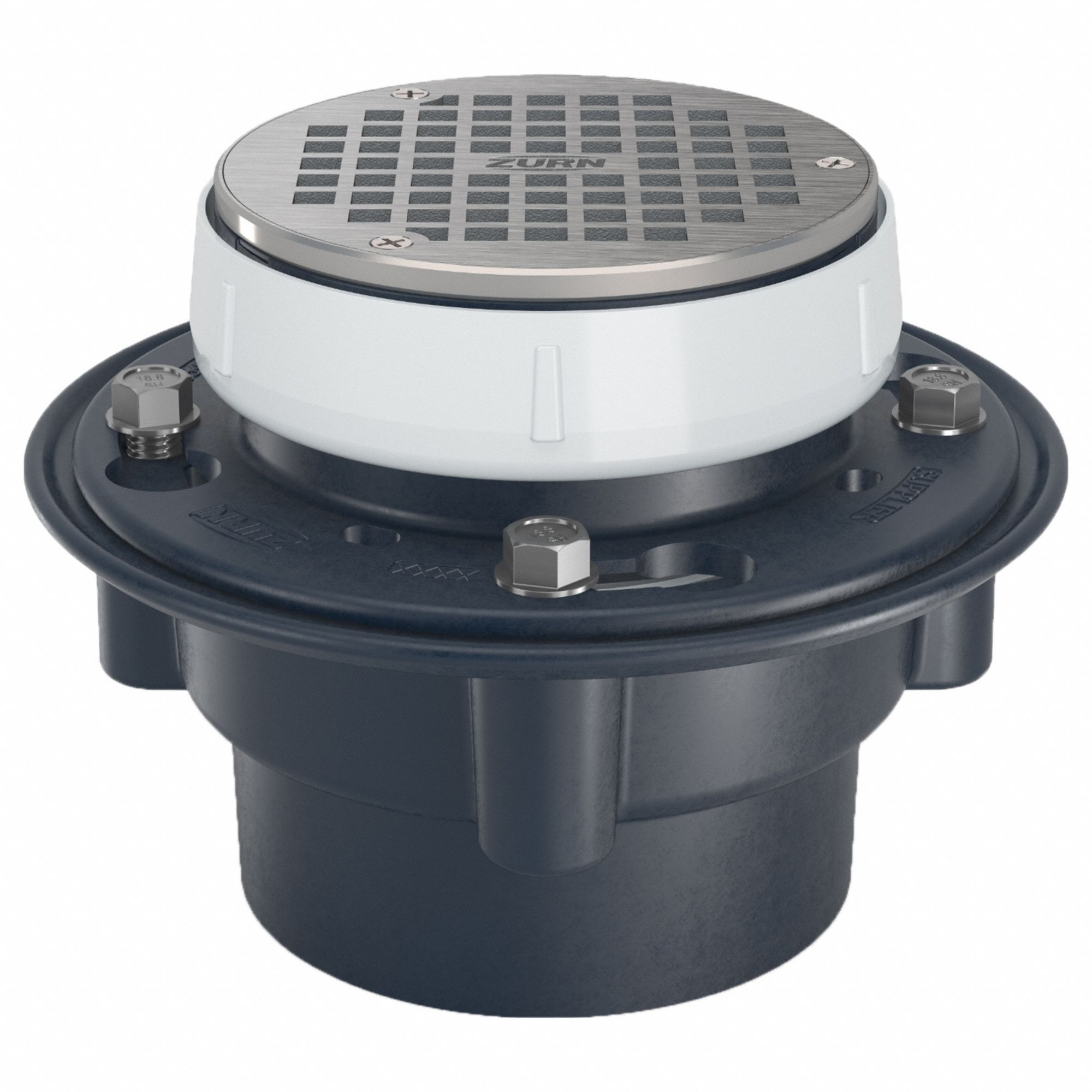 Floor Drain: 8 1/4 in Overall Dia, 6 1/4 in Overall Ht, 8 1/4 in Body Dia, 6 1/4 in Body Ht