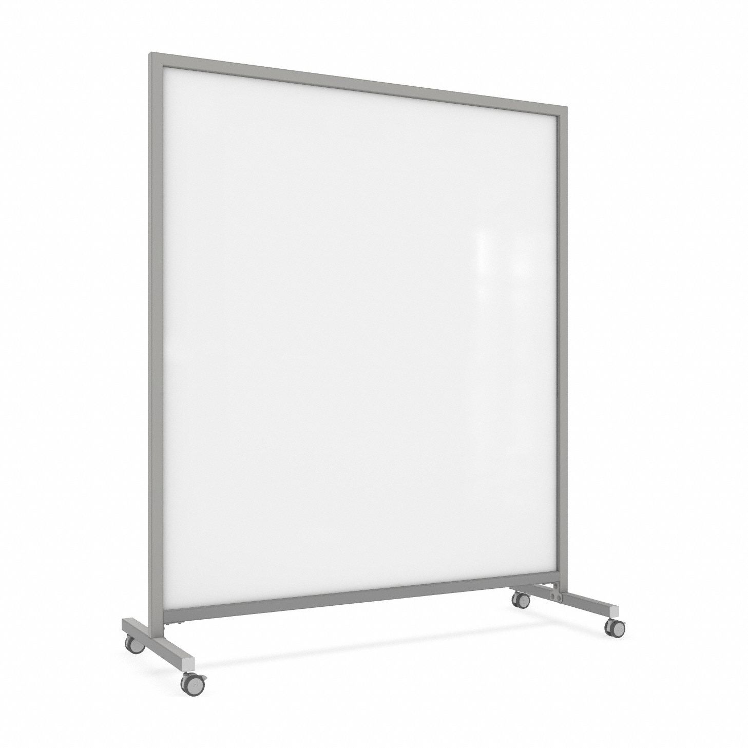 Mobile board: 75 in Overall Ht, 62 in Overall Wd, Glass, Glass, Not Adj, White, Reversible