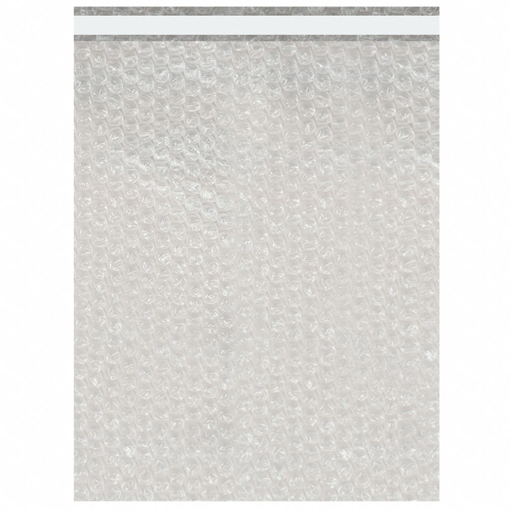 Bubble Bag,  Self-Sealing,  Bubble Size 3/16 in,  Bubble Bag Width 12 in