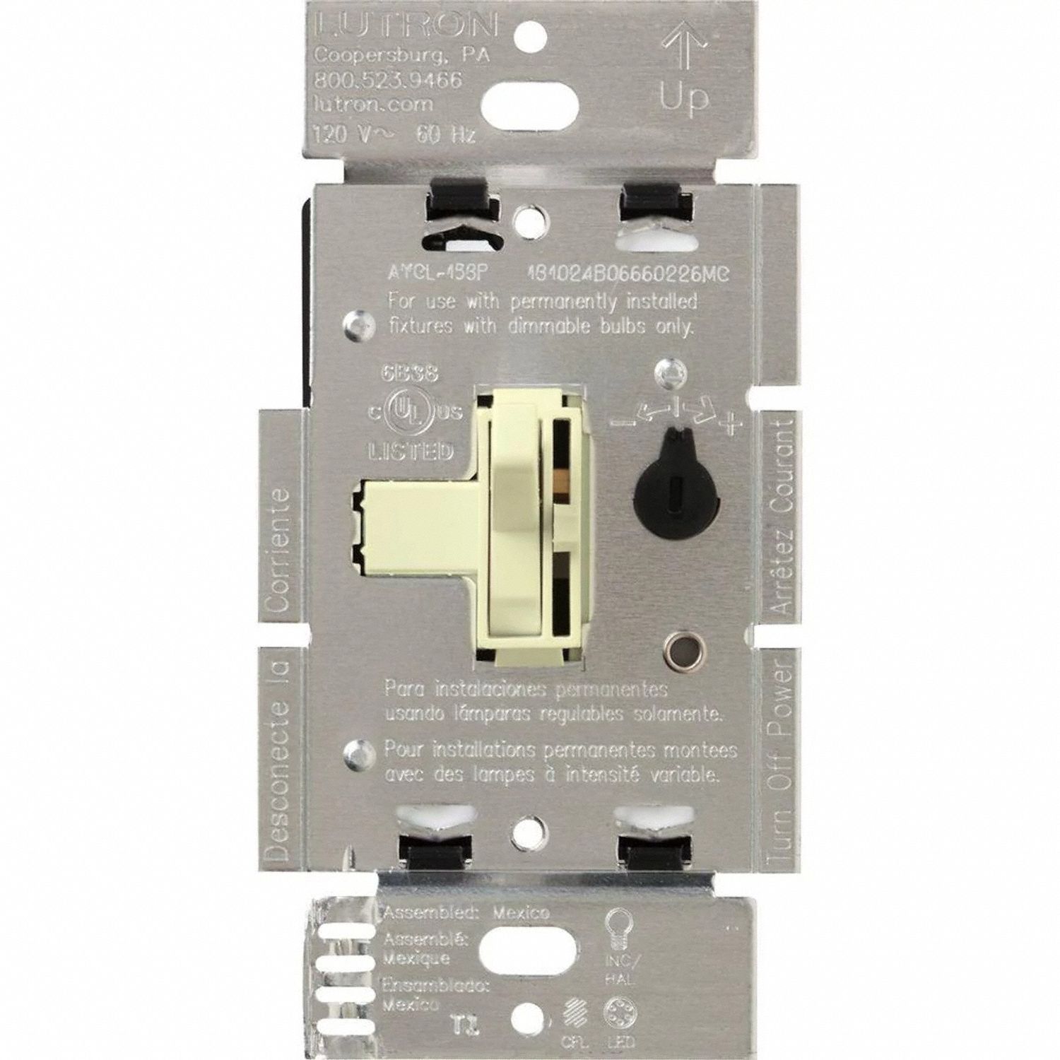 Lighting Dimmer Toggle Almond