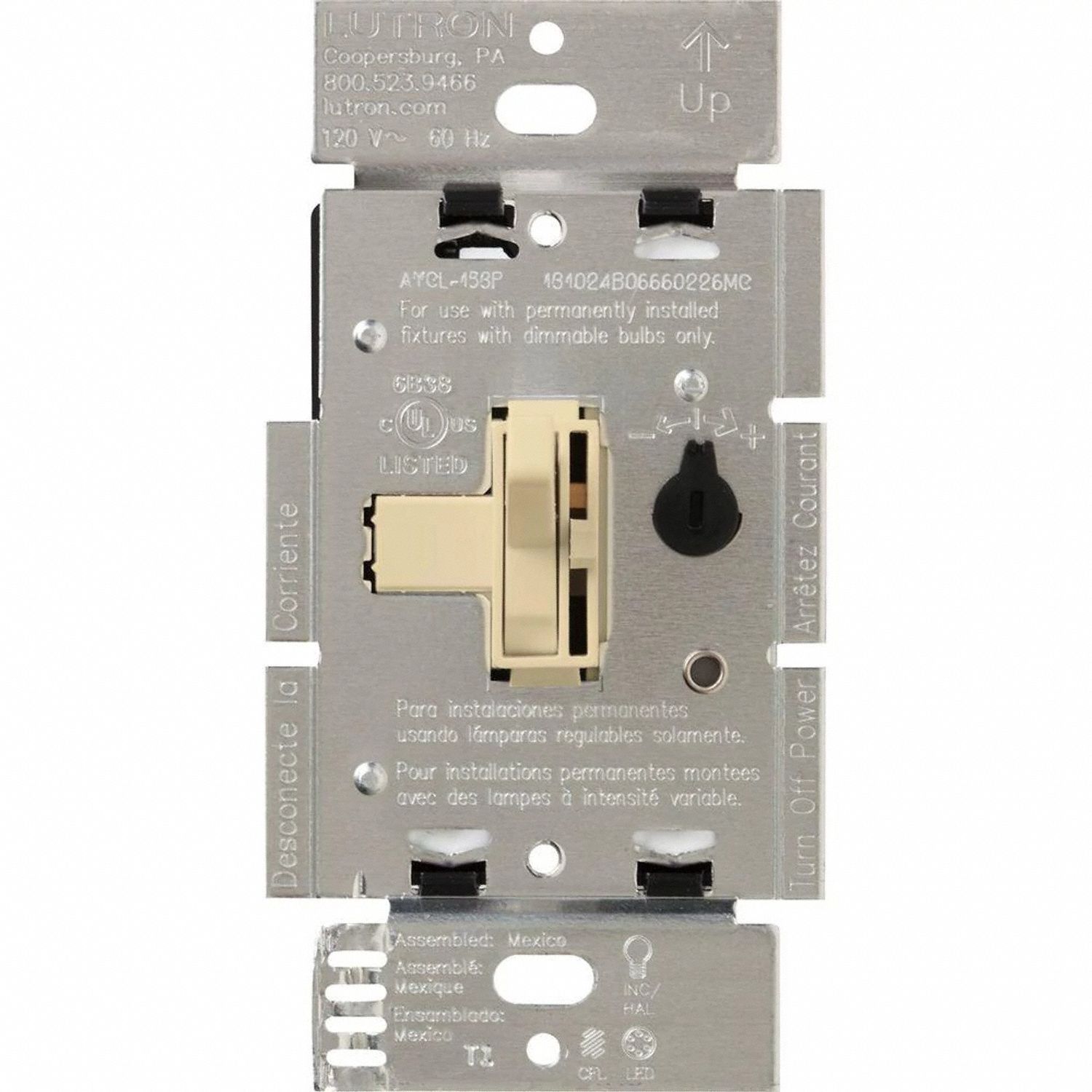 Lighting Dimmer Toggle Ivory