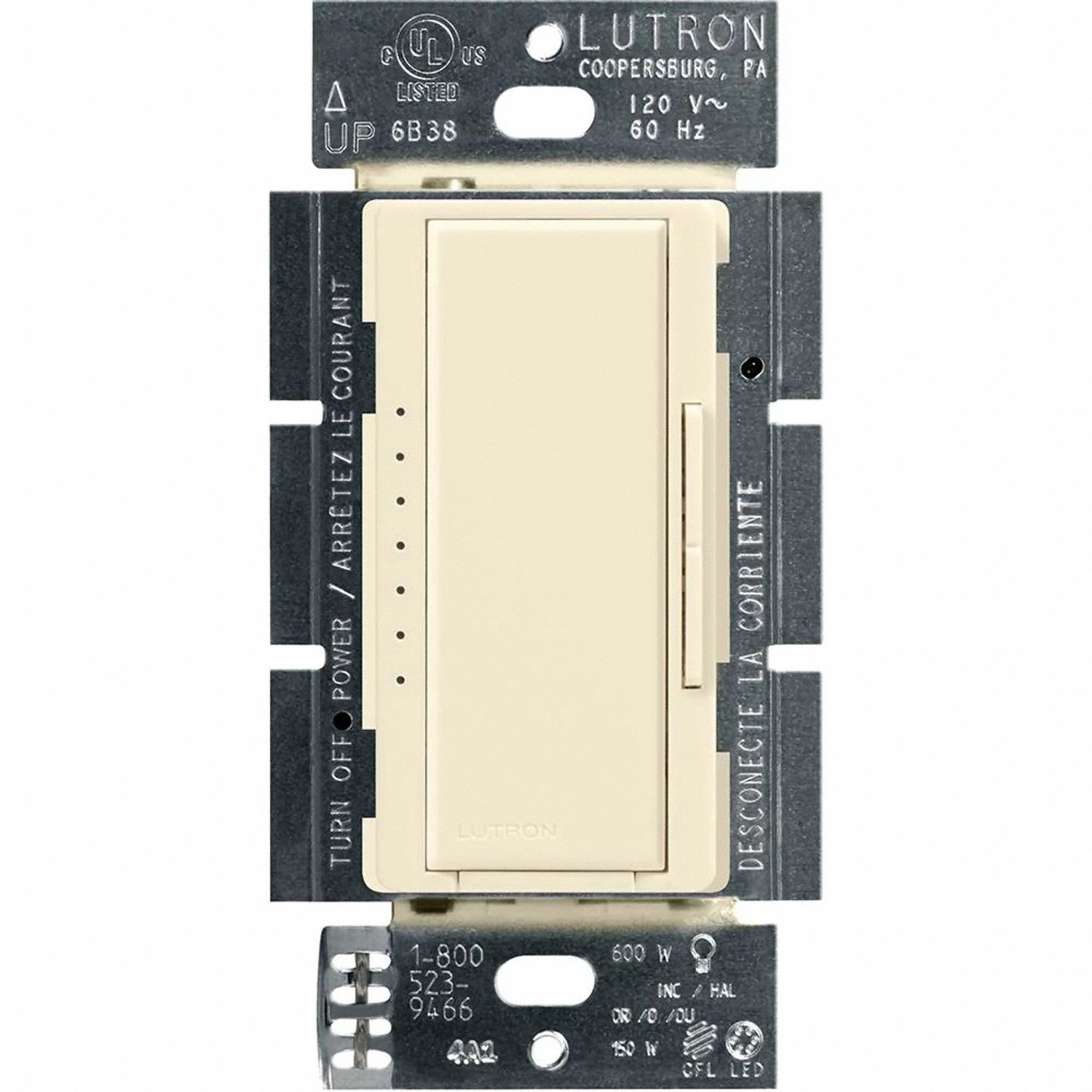 Lighting Dimmer 120V Almond Rocker