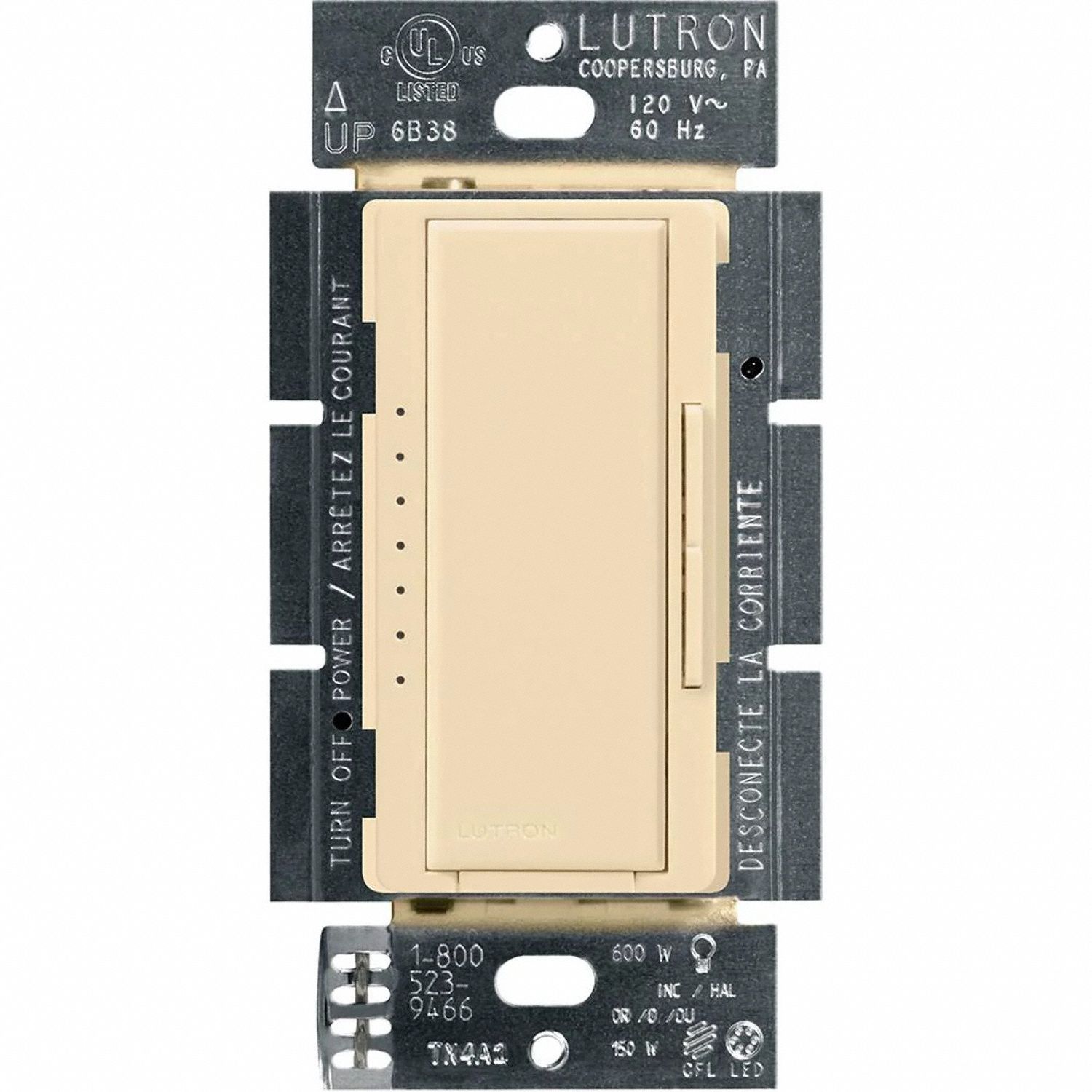 Lighting Dimmer: Fluorescent/Halogen/Incandescent/LED, 1-Pole, 3-Way, Multilocation, 120V AC