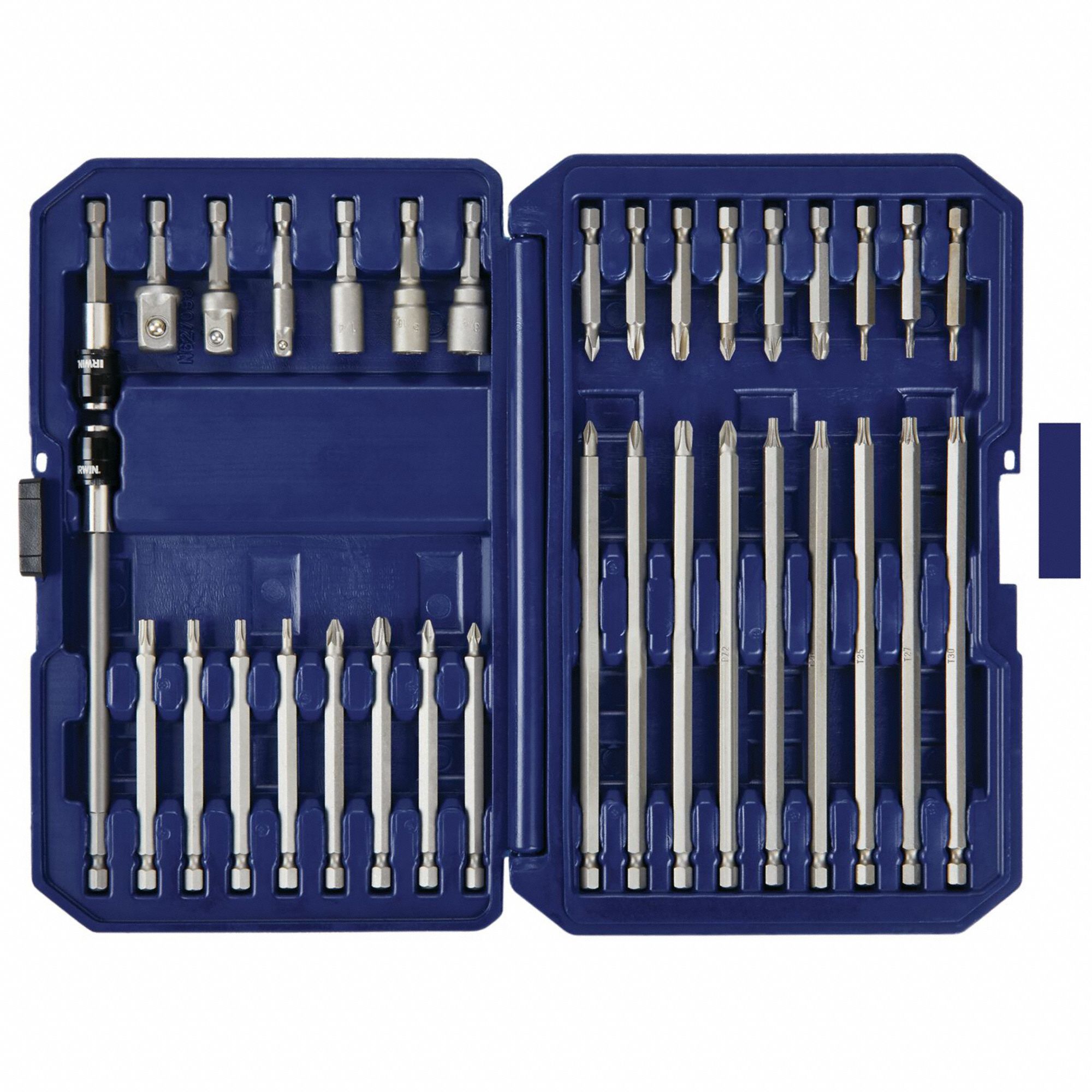 IRWIN Bit Set: Bit Set, 34 No. of Pieces, 1/4 in Hex Shank Size, Carbon  Steel