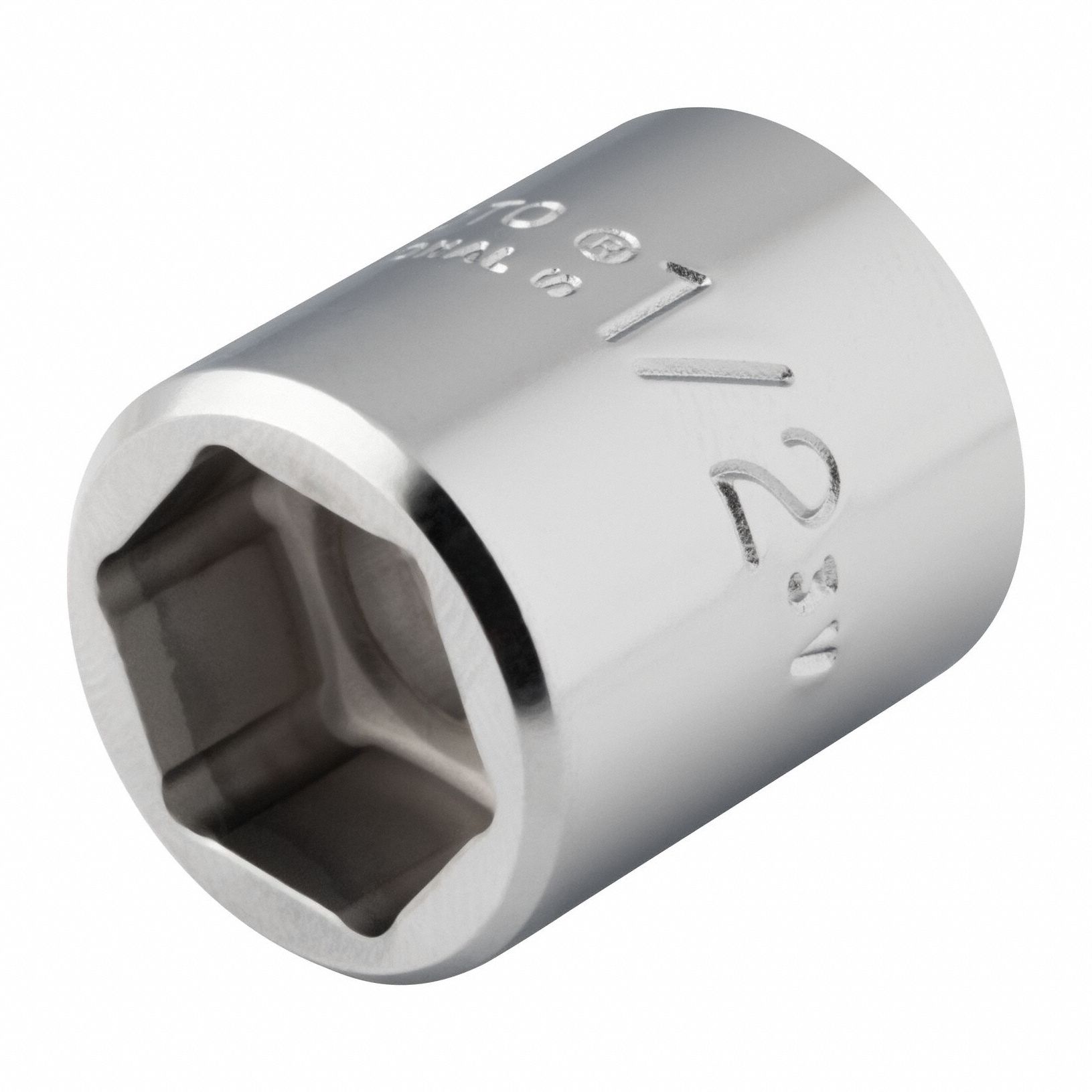 Socket: SAE, 3/8 in Drive Size, 1/2 in Socket Size, 6-Point, Std, Chrome, Not Tether Capable
