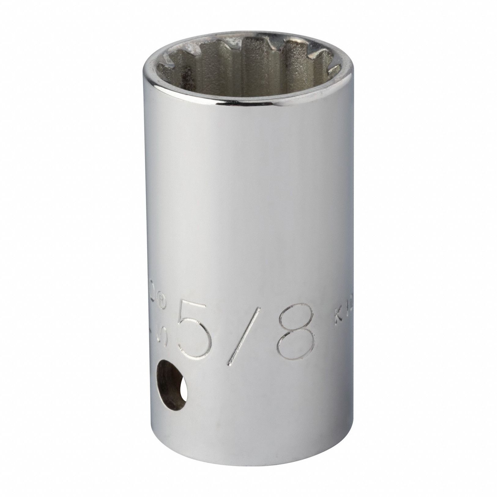 Socket: SAE, 1/2 in Drive Size, 5/8 in Socket Size, 8-Point, Std, Chrome, Not Tether Capable