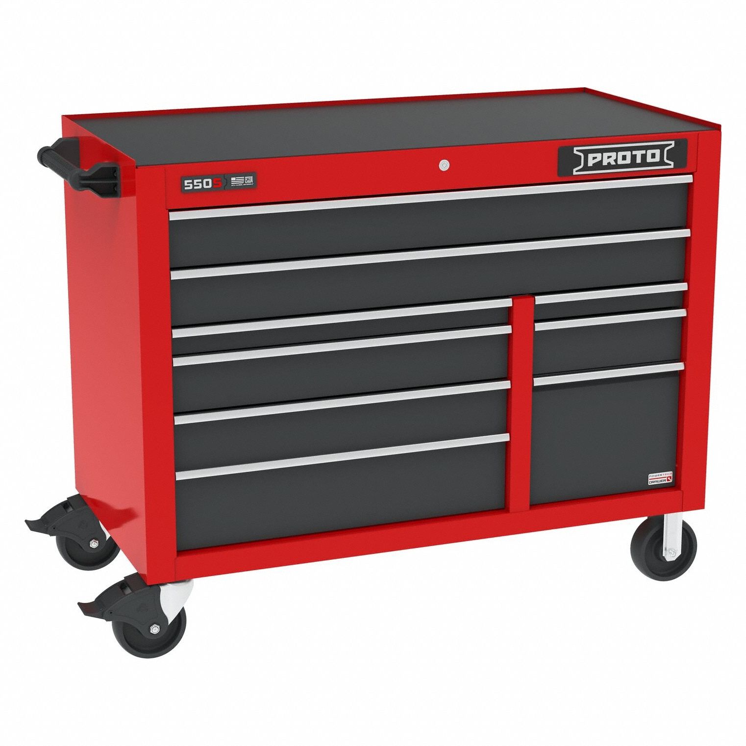 ROLLING TOOL CABINET,GREY/RED,STEEL