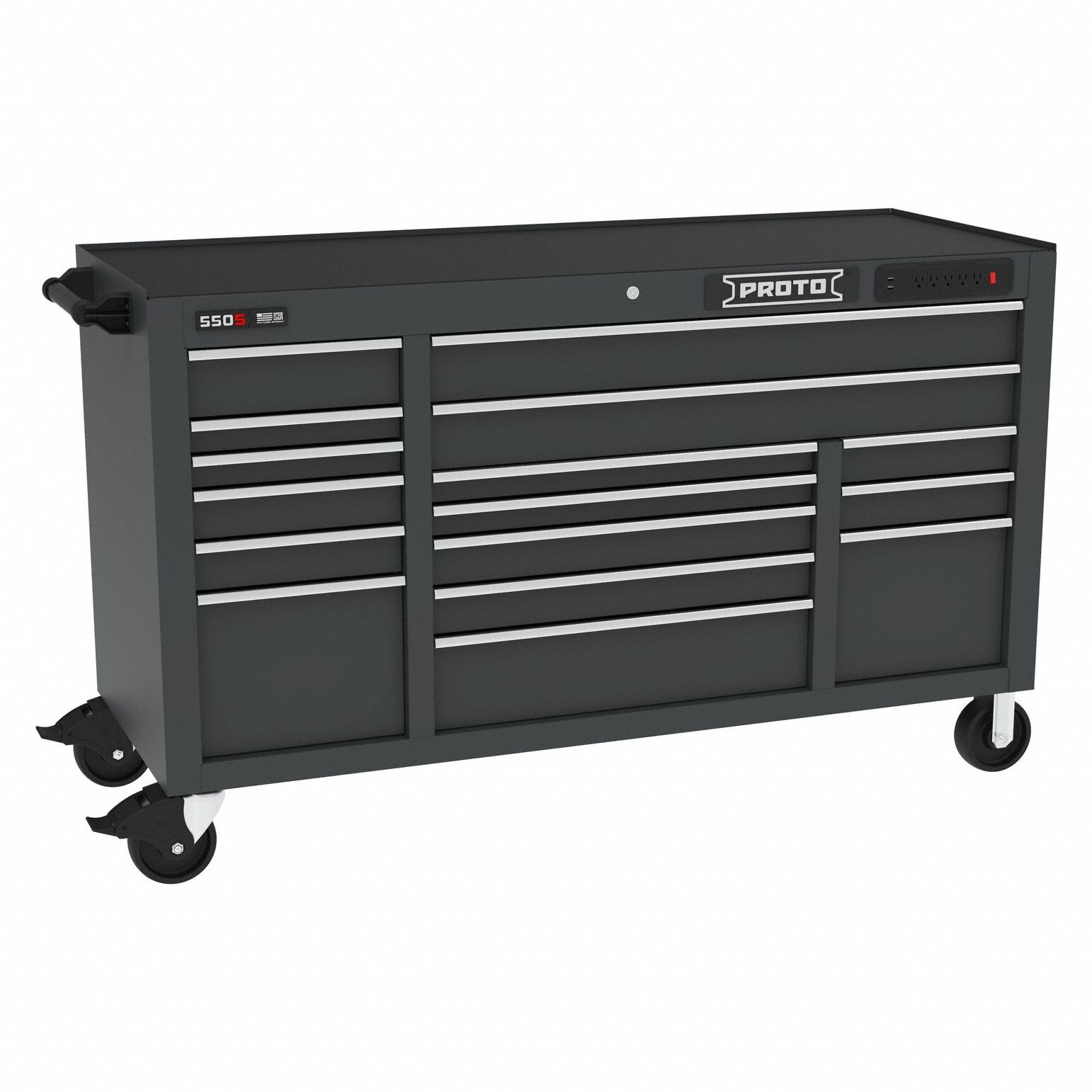 Rolling Tool Cabinet, Black, Matte Finish