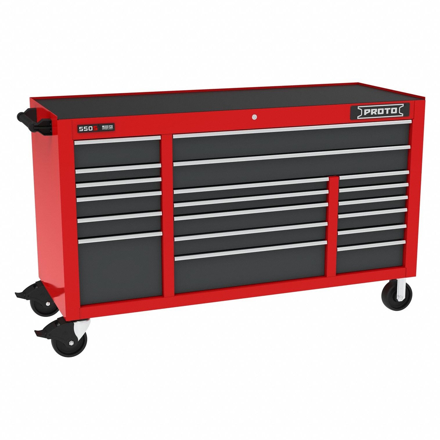 ROLLING TOOL CABINET,GREY/RED,STEEL