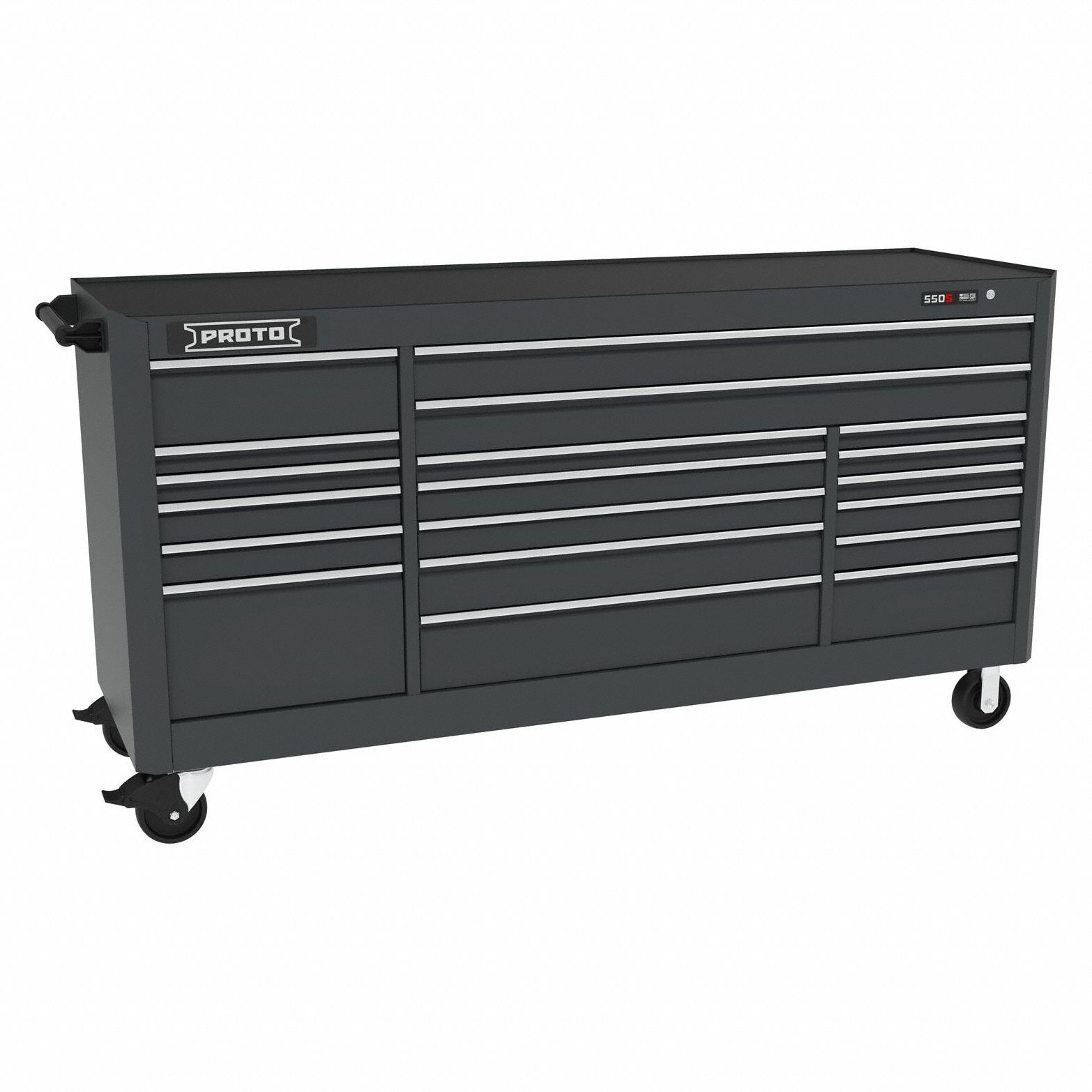Rolling Tool Cabinet, Black, Matte Finish