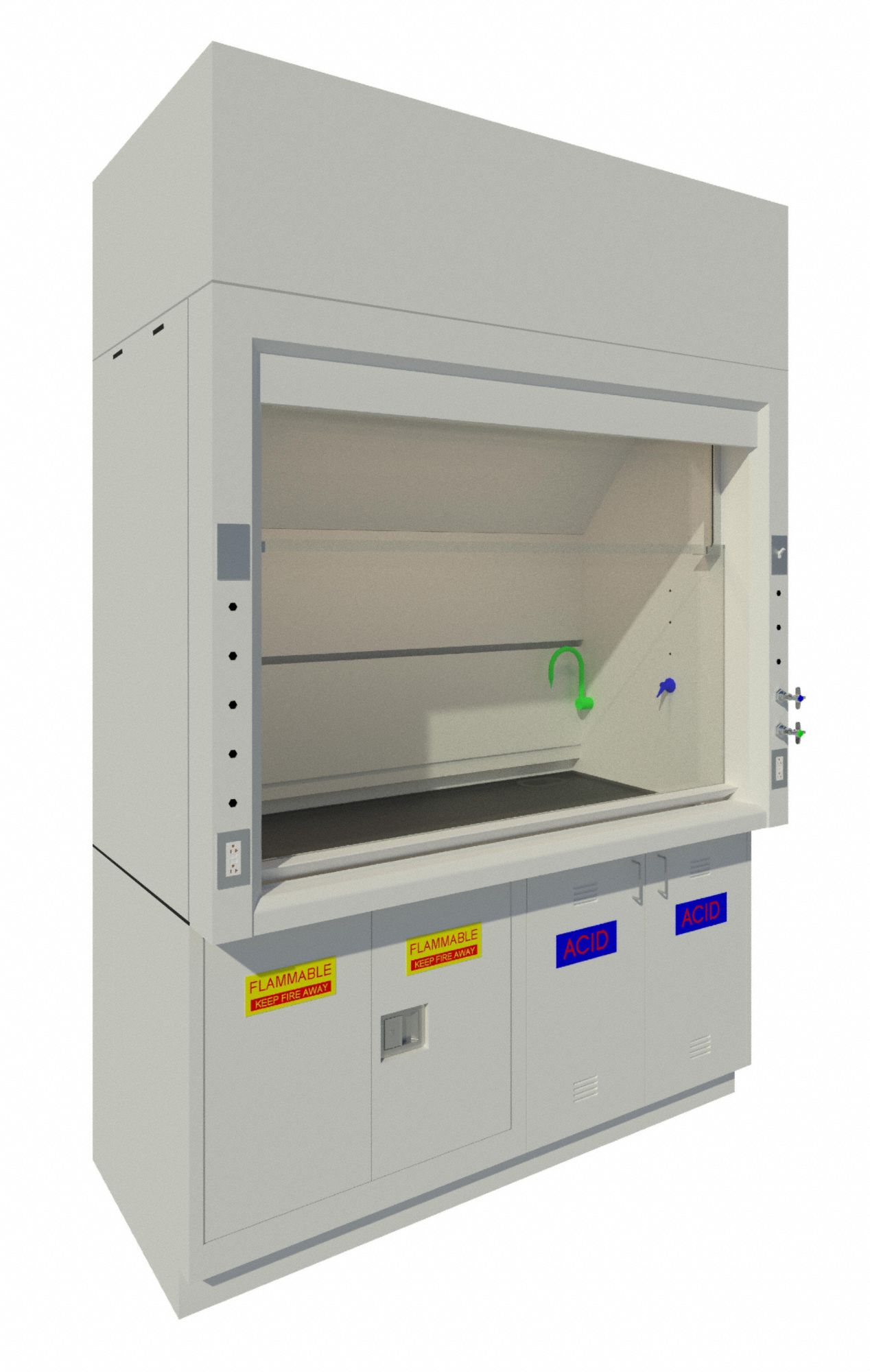 INSTOCK, Fume Hood Ceiling Enclosure, 33 in Overall Wd, Fume Hood