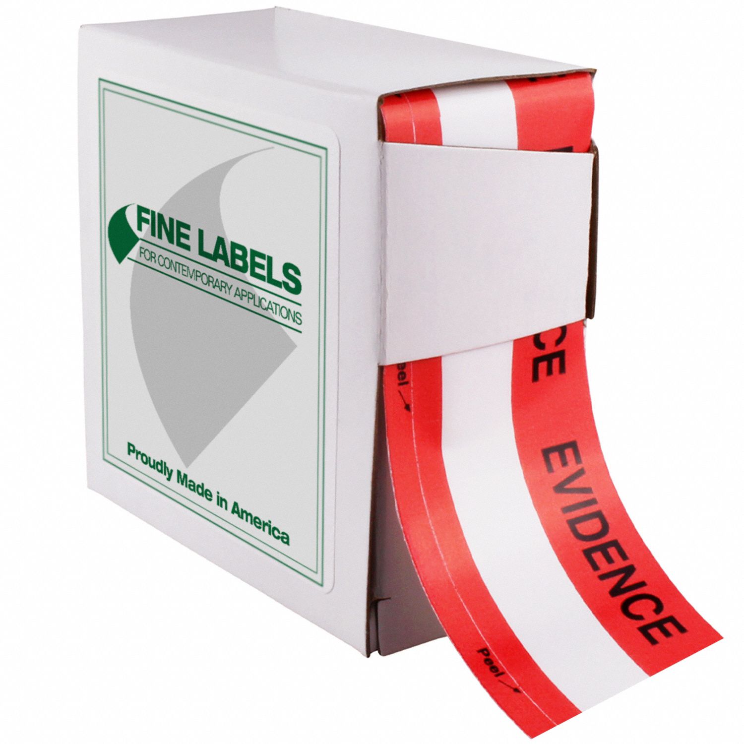 Evidence Tape: 2 mil Tape Thick, Red, Evidence, 1 1/4 x 14 yd, 1 5/16 in x 42 ft