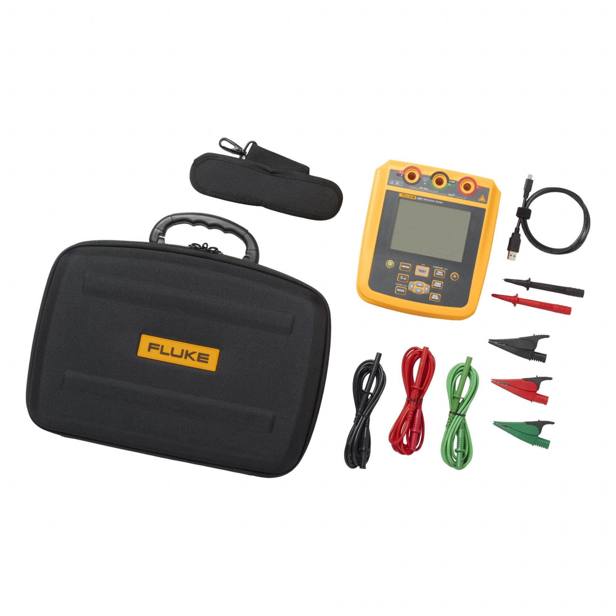 FLUKE, Backlit LCD, 200 gigohm Insulation Resist Measurement - Min ...