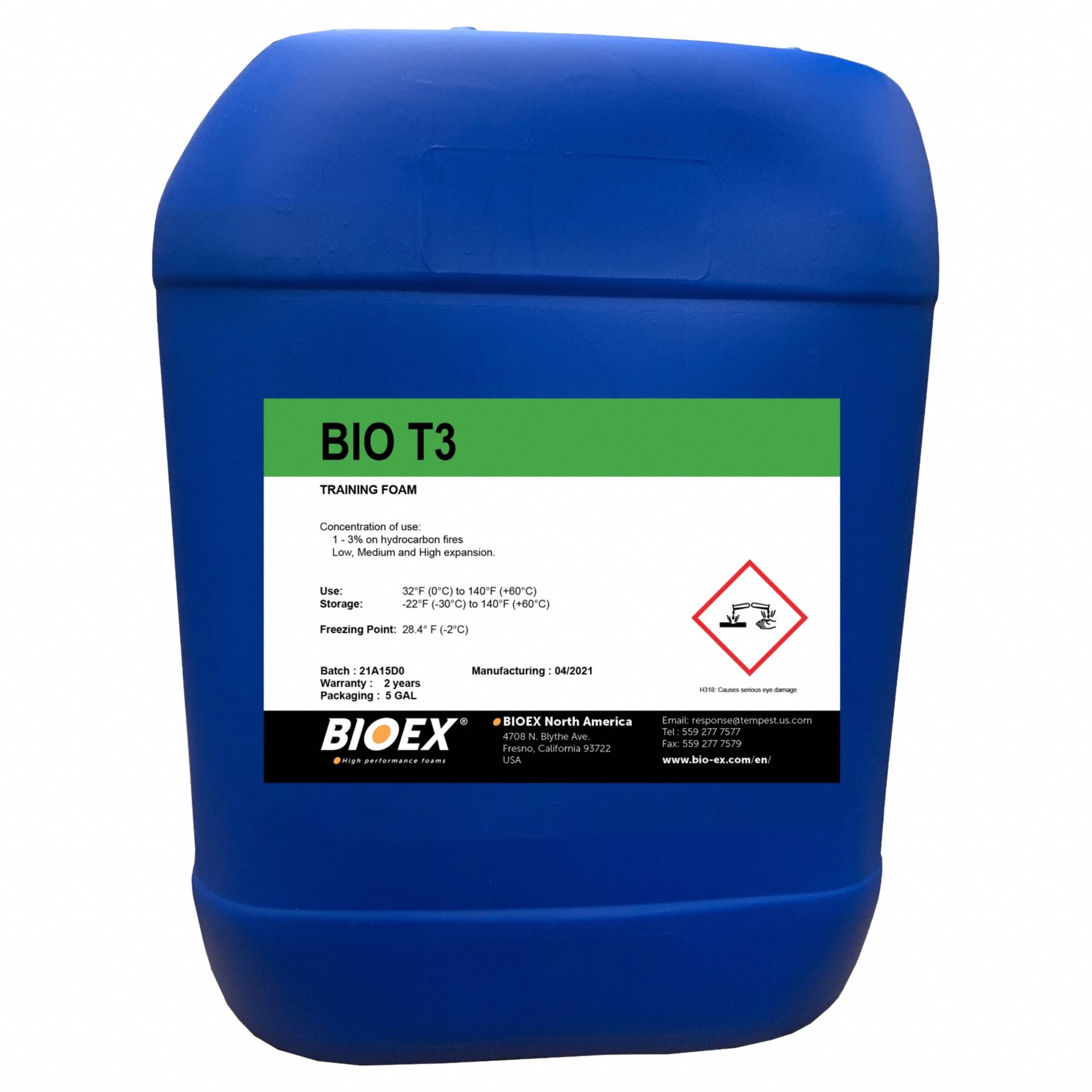 BIOEX, BIO T3, Training foam allowing for reignition, Firefighting Foam 797F88F02.02.0015