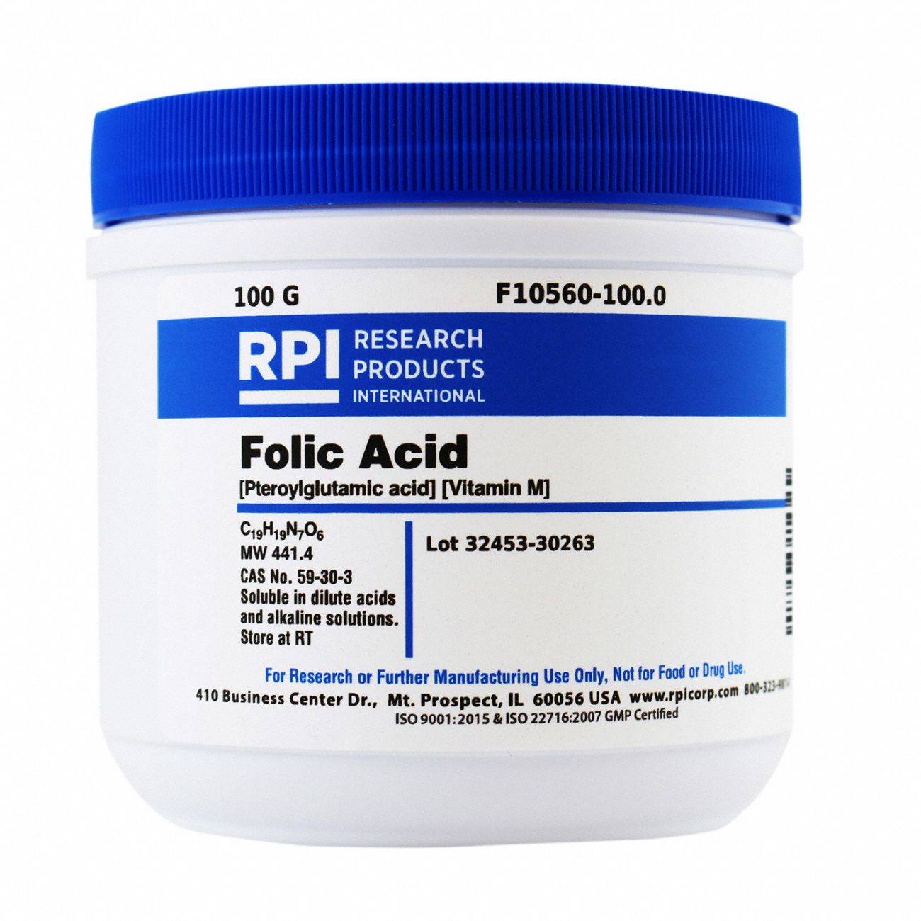 Folic Acid (Pteroylglutamic Acid), 100g