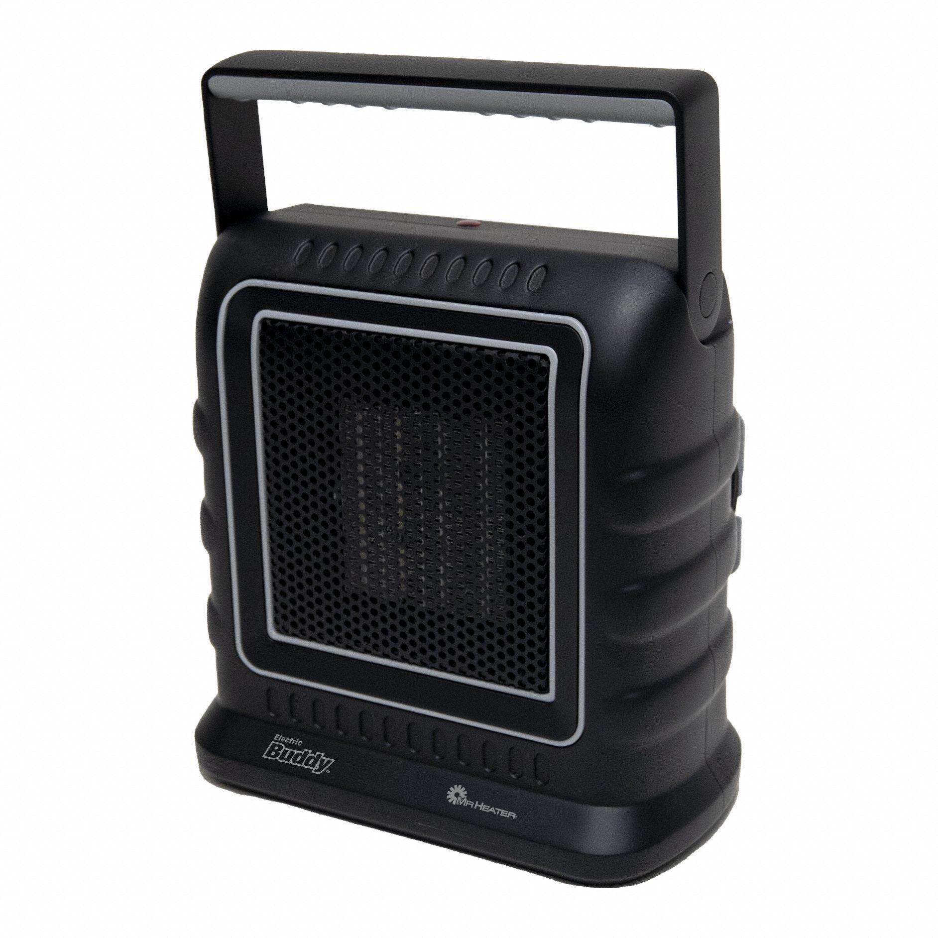 Portable Electric Heater: 1500W, Adj Thermostat/Fold Down Handle/Overheat Protection