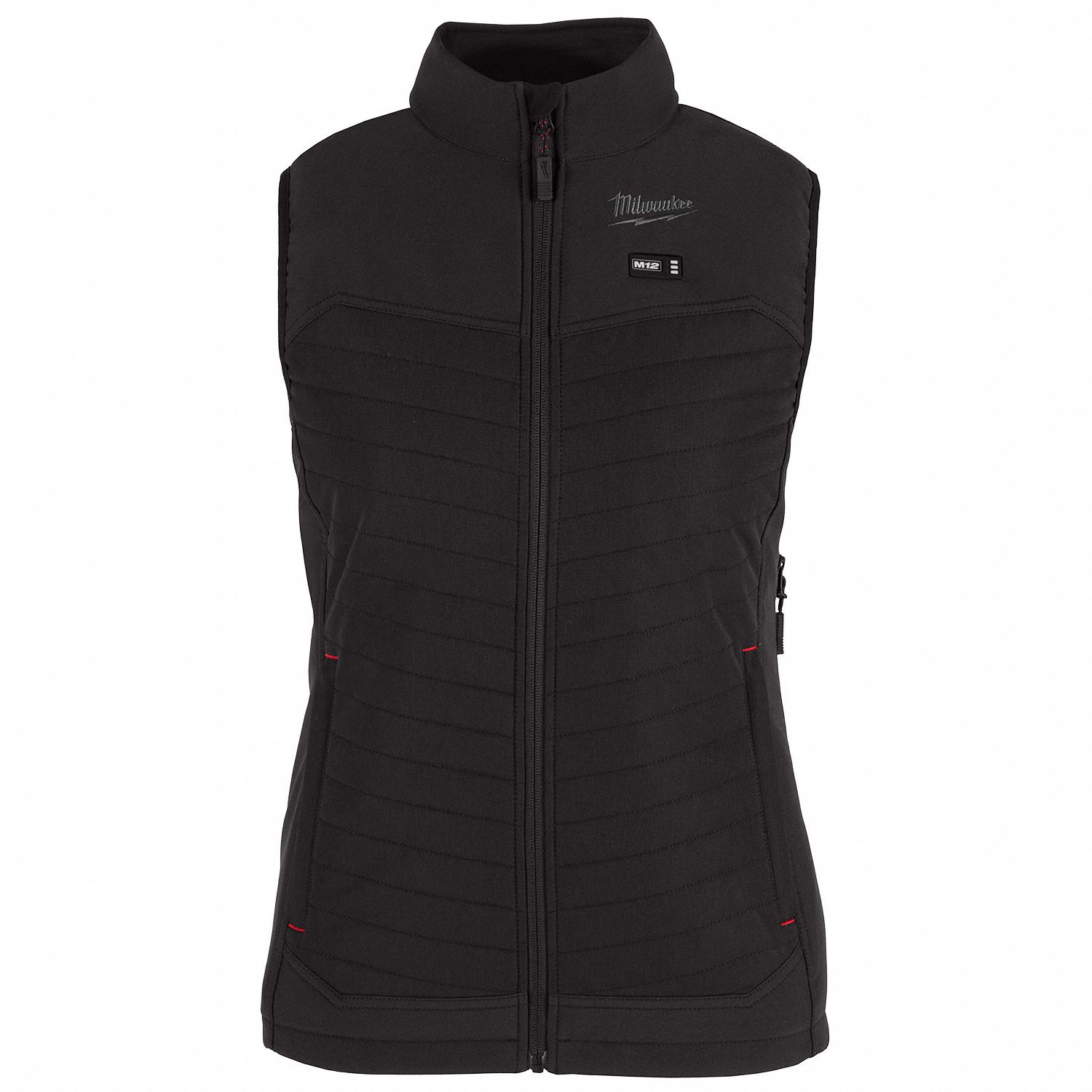 Heated Vest: Women's, 2XL, Black, 2 to 8 hours, 48 in Max Chest Size, 2 Outside Pockets