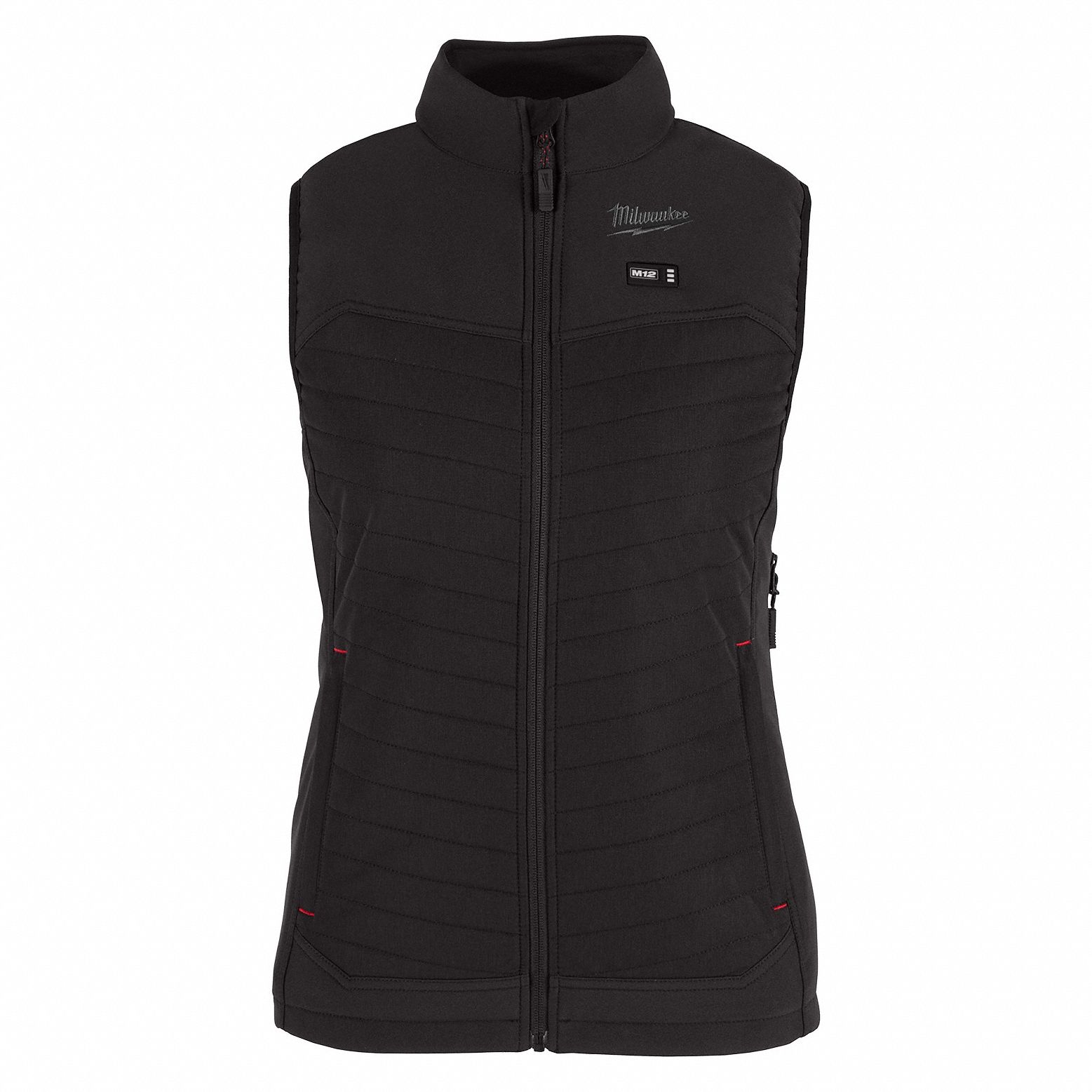 Heated Vest: Women's, 2XL, Black, 2 to 8 hours, 48 in Max Chest Size, 2 Outside Pockets