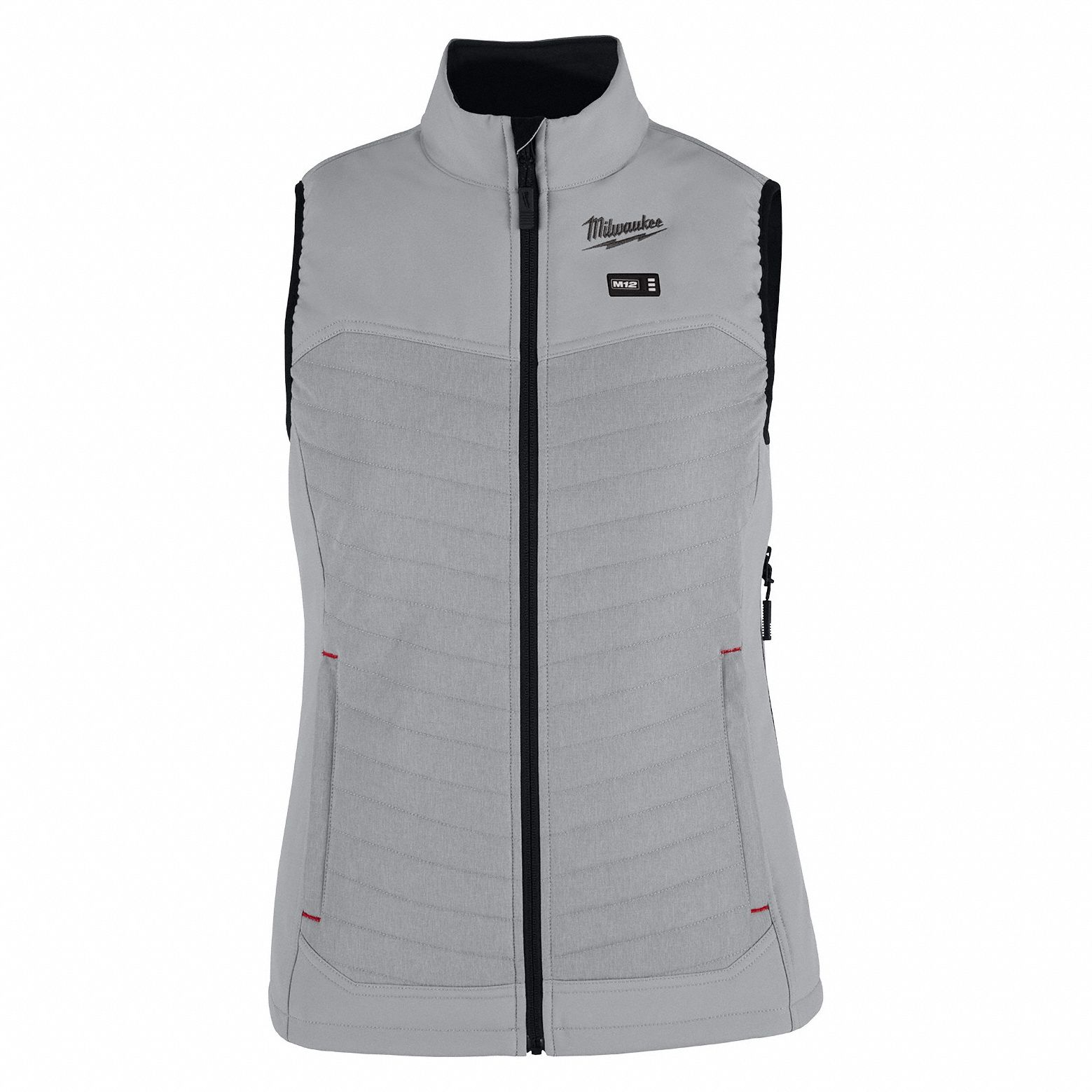 Heated Vest: Women's, 2XL, Gray, 2 to 8 hours, 48 in Max Chest Size, 2 Outside Pockets