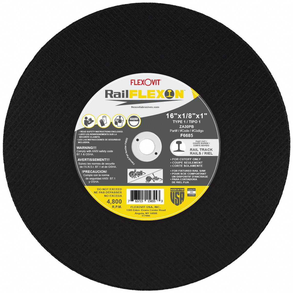 Reinforced Cutoff Wheel 16X1/8X1