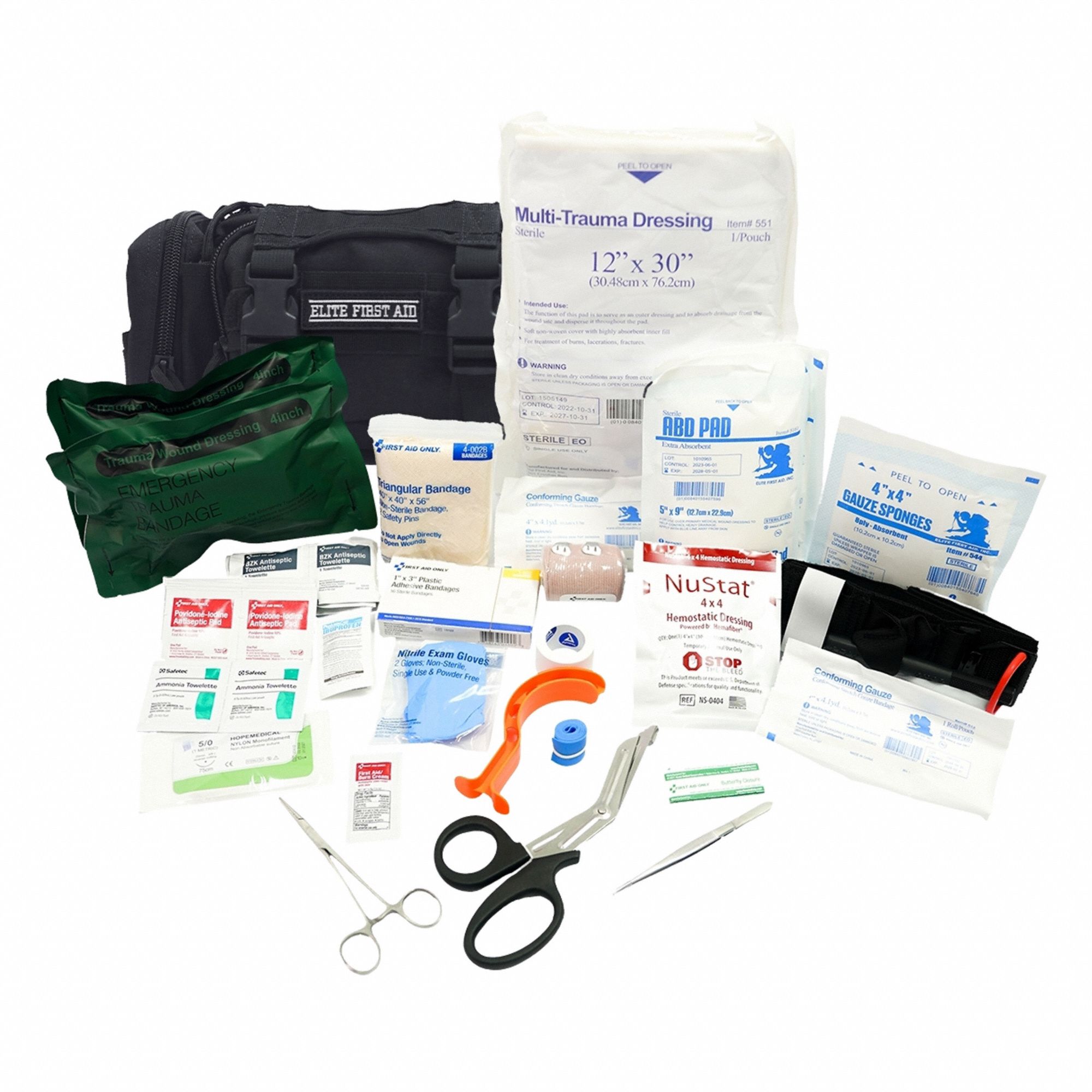 ELITE FIRST AID, Plastic Bag, 2 People Served, Rapid Response PAC ...