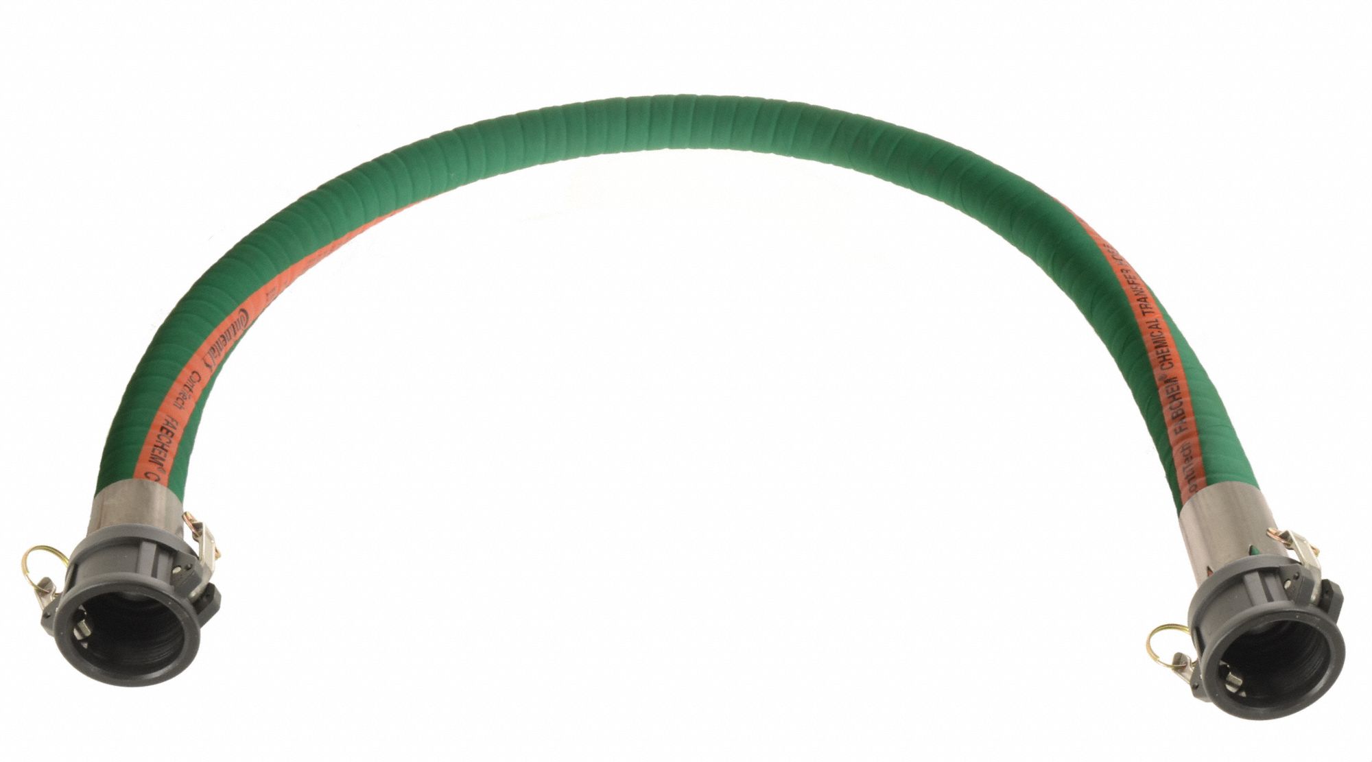 Chemical Transfer Hose Assembly: 1 1/2 in Hose Inside Dia., Green, 10 ft Hose Lg