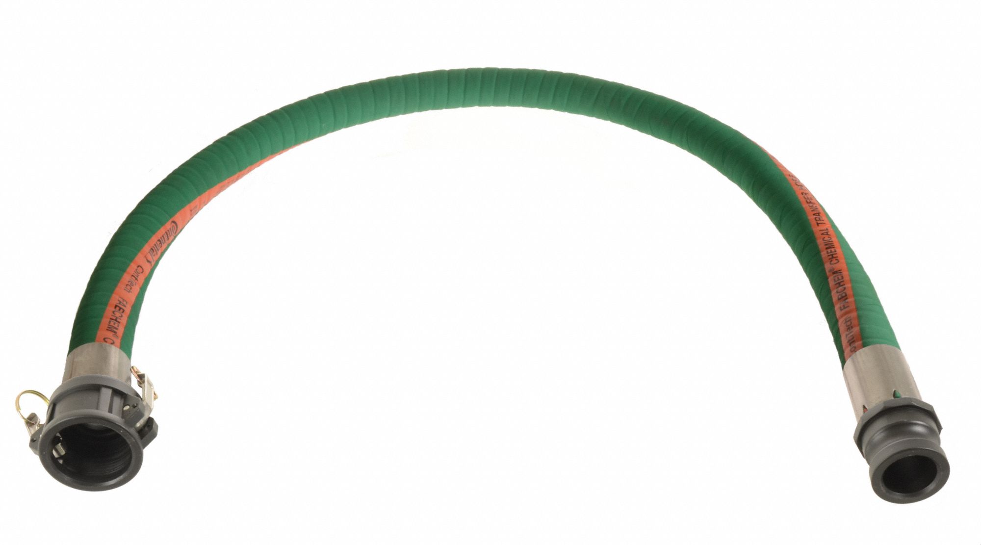 Chemical Transfer Hose Assembly: 1 1/2 in Hose Inside Dia., Green, 10 ft Hose Lg